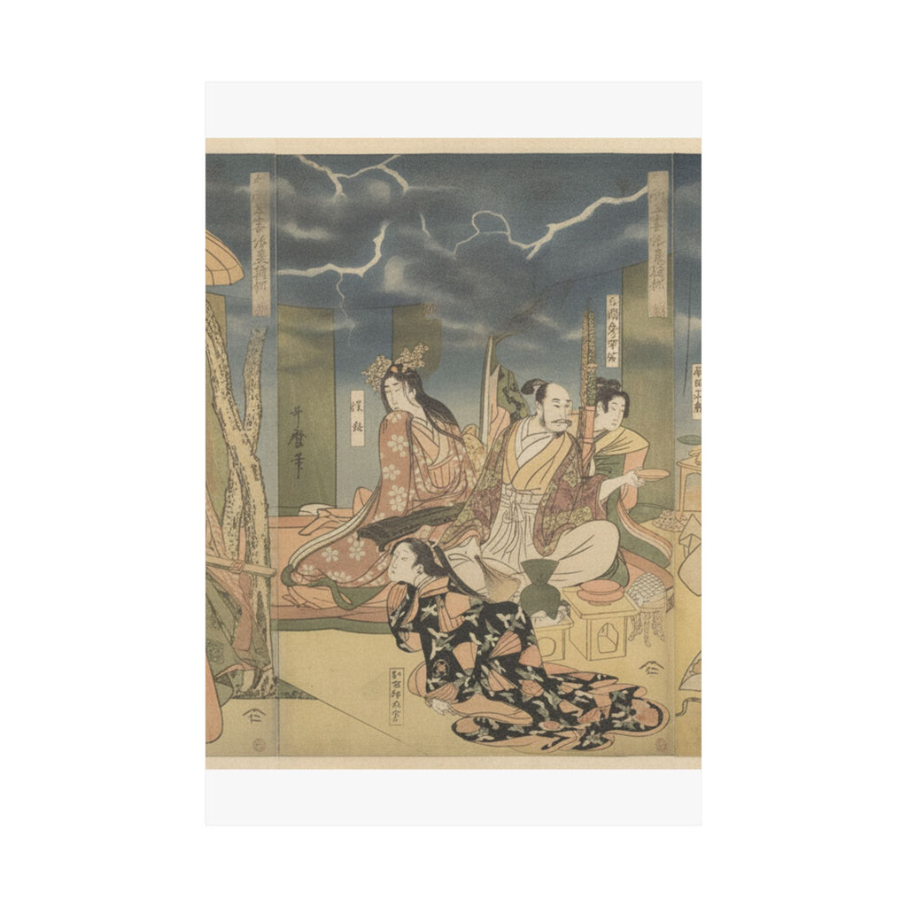 Dramatic Storm — A View Of The Pleasures Of The Taiko And His Five Wives At Rakutō — Matte Poster