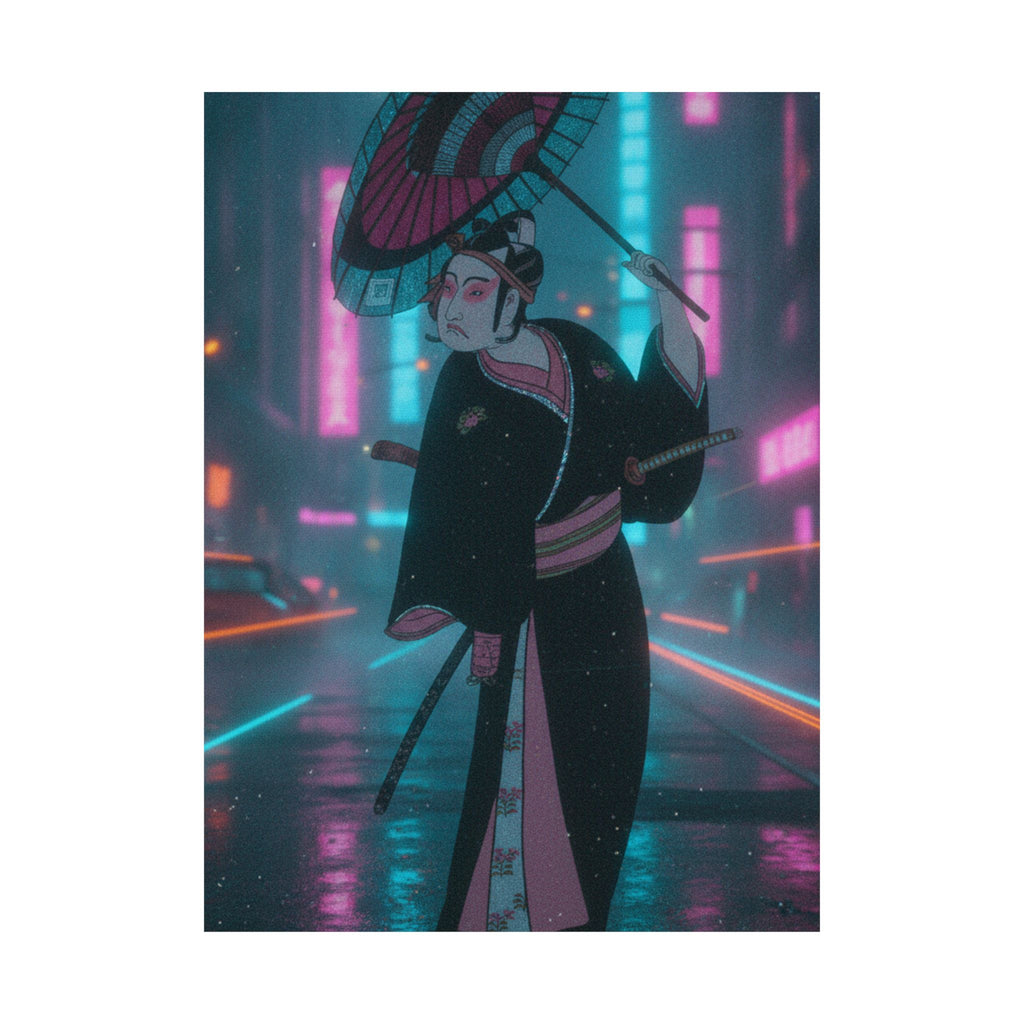Neon Noir — The Third Ichikawa Yaozo In The Role Of The Otokodate Sukeroku — Matte Poster