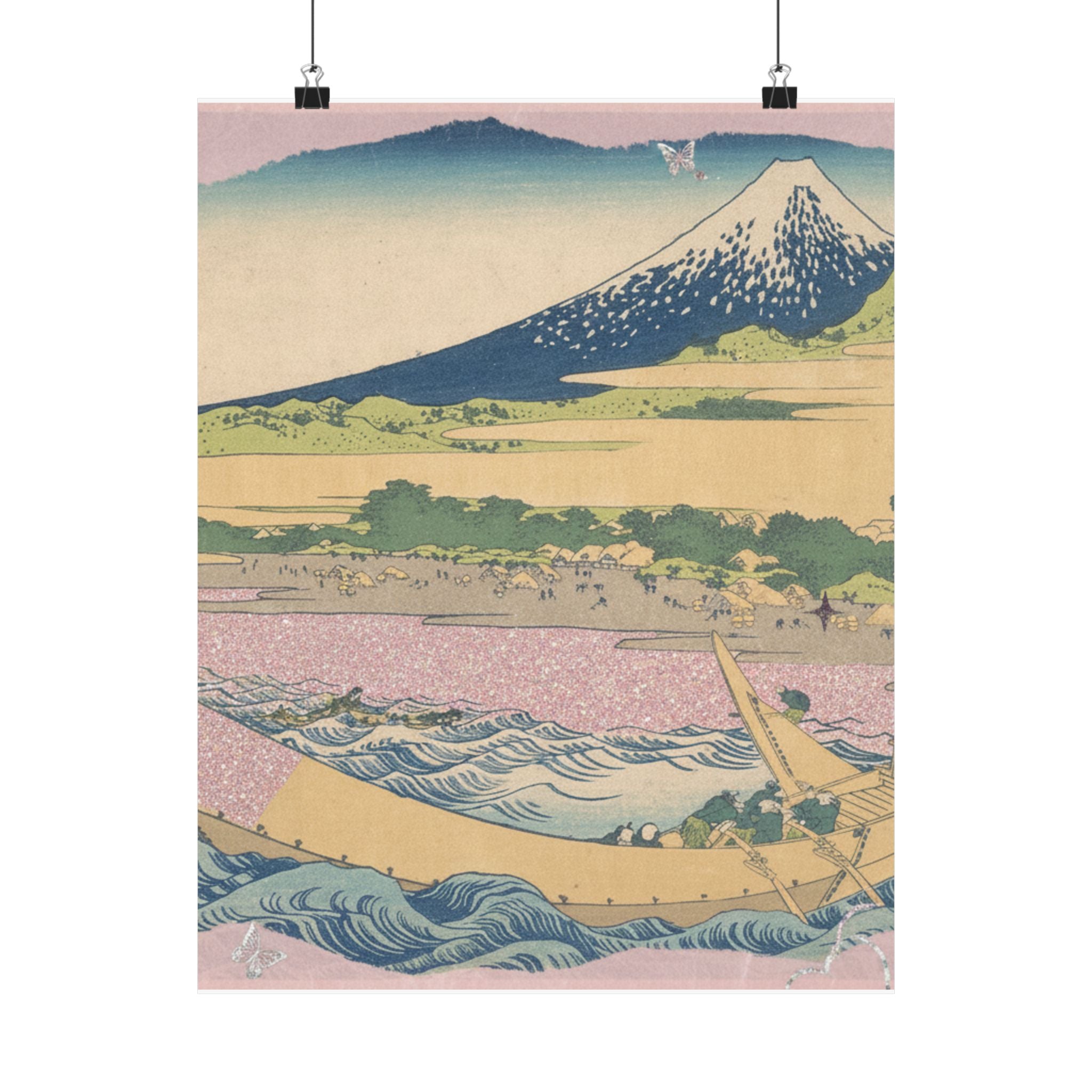 Scenic Nature — Tago Bay Near Ejiri On The Tōkaidō (Tōkaidō Ejiri Tago No Ura Ryaku Zu), From Th — Matte Poster
