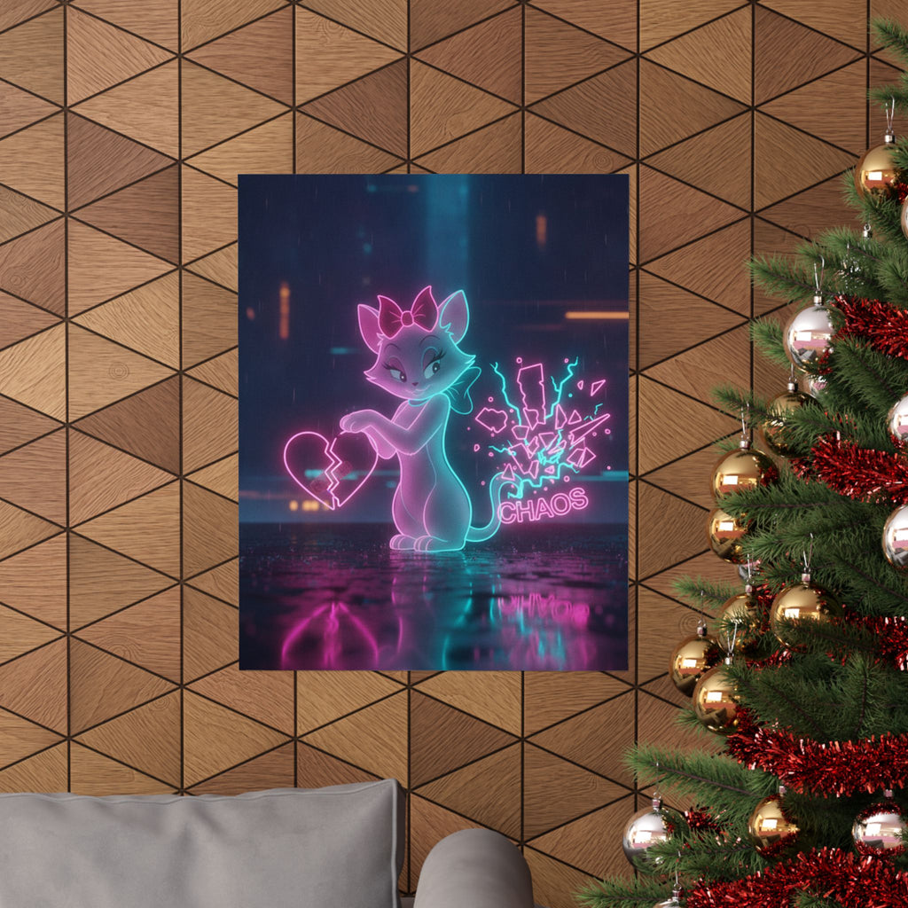 Neon Noir — Cat — Matte Poster