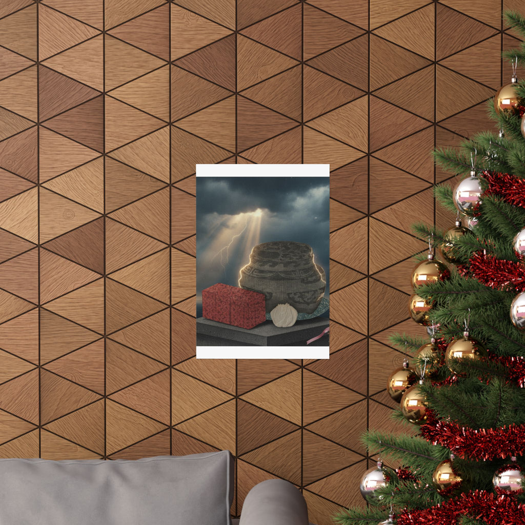 Dramatic Storm — Fire-Holder And Tea-Box — Matte Poster