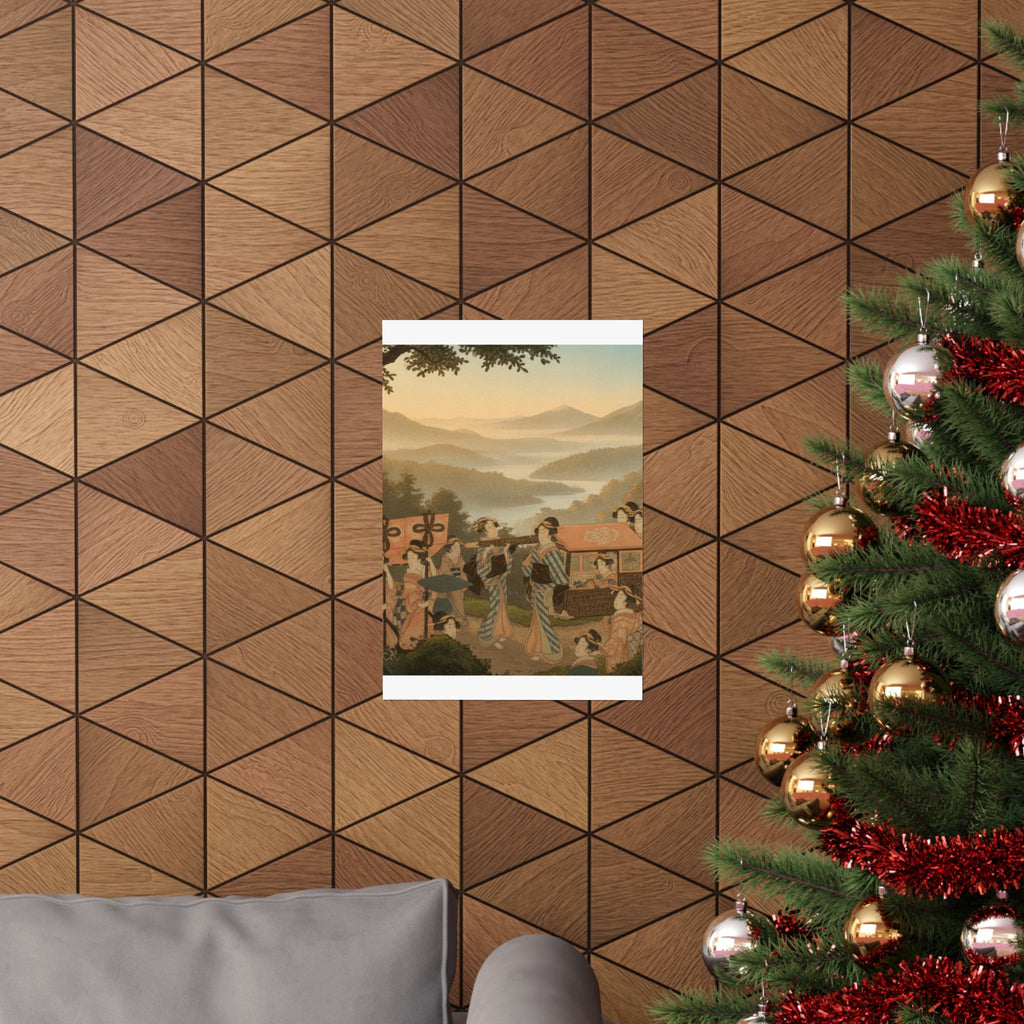 Scenic Nature — Promenade Of Famous Beauty Escorted By Many Female Attendants — Matte Poster