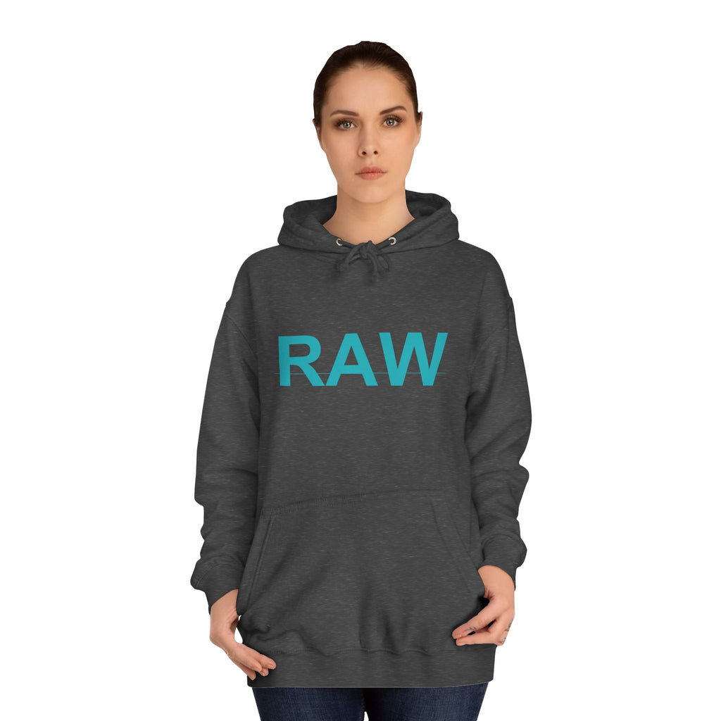 RAW Teal Capital Letter Minimalist Statement Hoodie