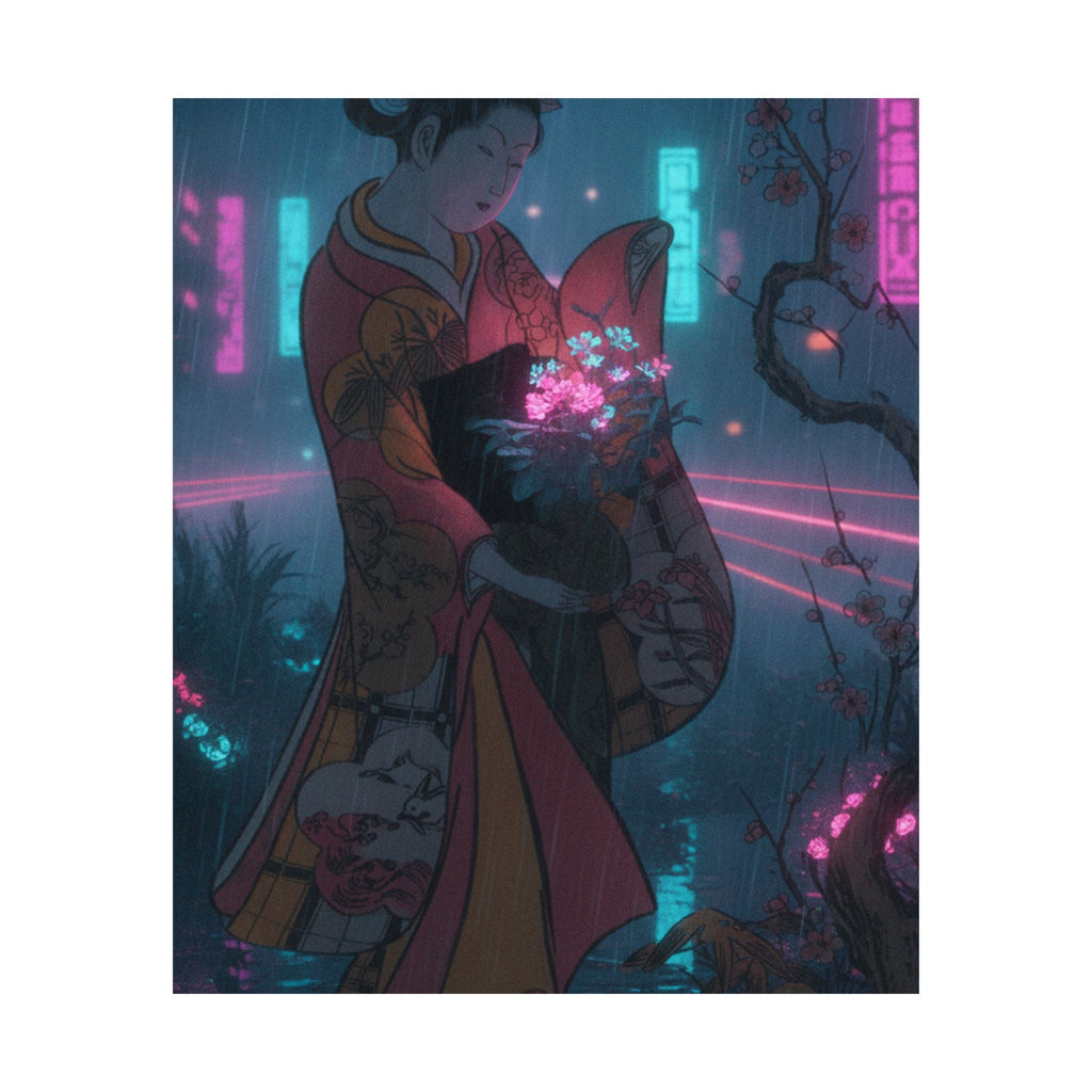 Neon Noir — A Young Lady In A Garden — Matte Poster