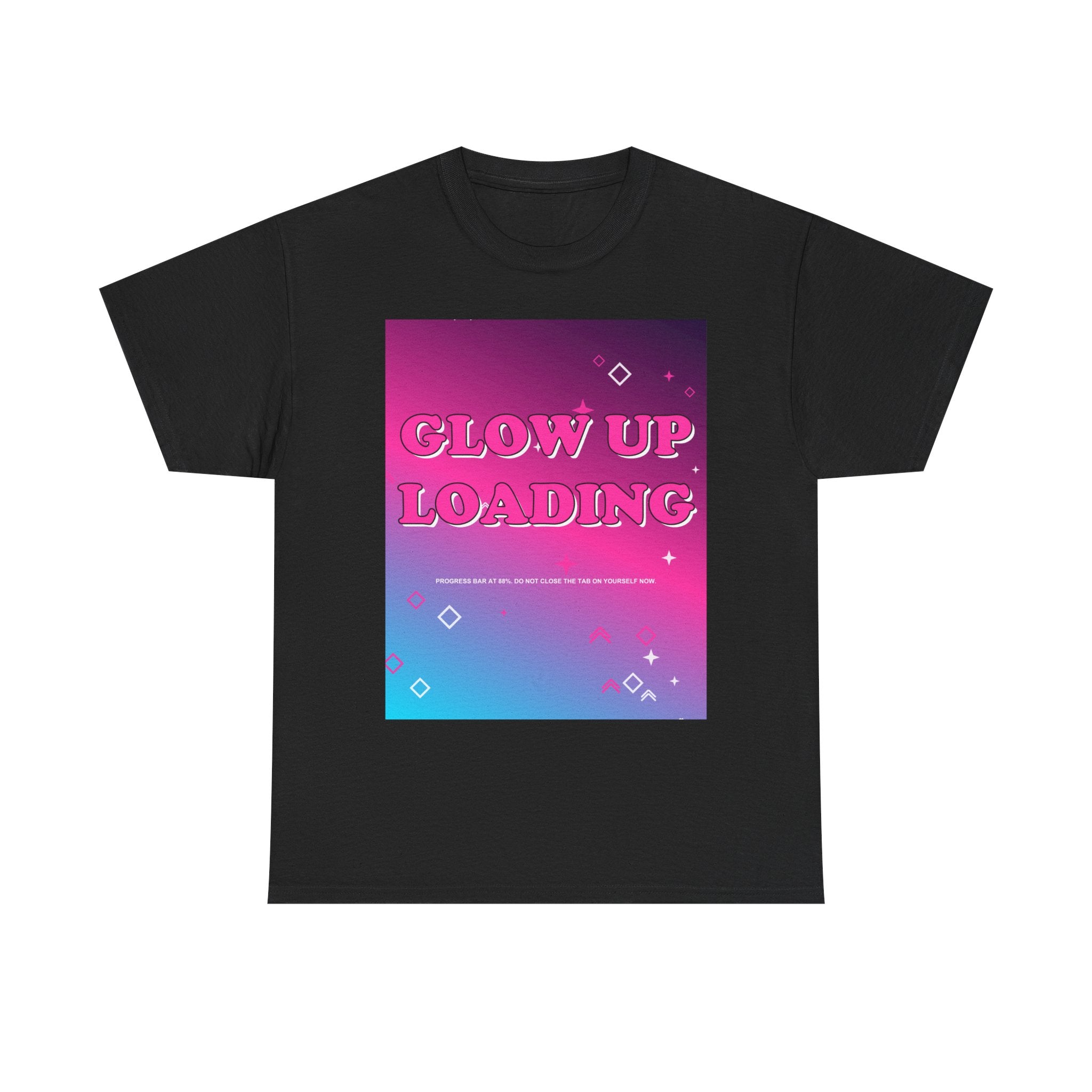 GLOW UP LOADING graphic tee by Zukkay