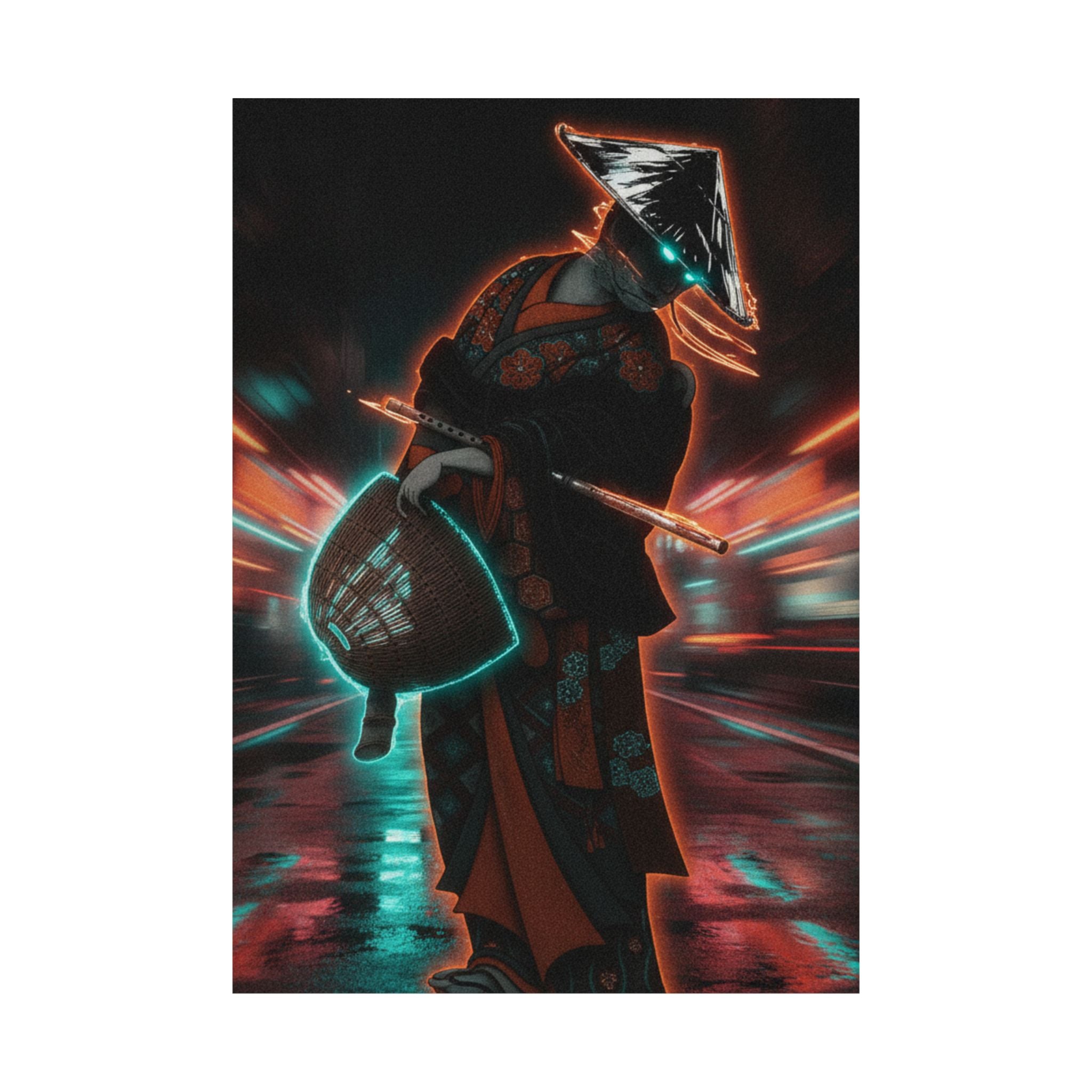 Fast Furious — Bandō Hikosaburō Ii Dressed As A Komuso And Carrying The Flute And Hat — Matte Poster