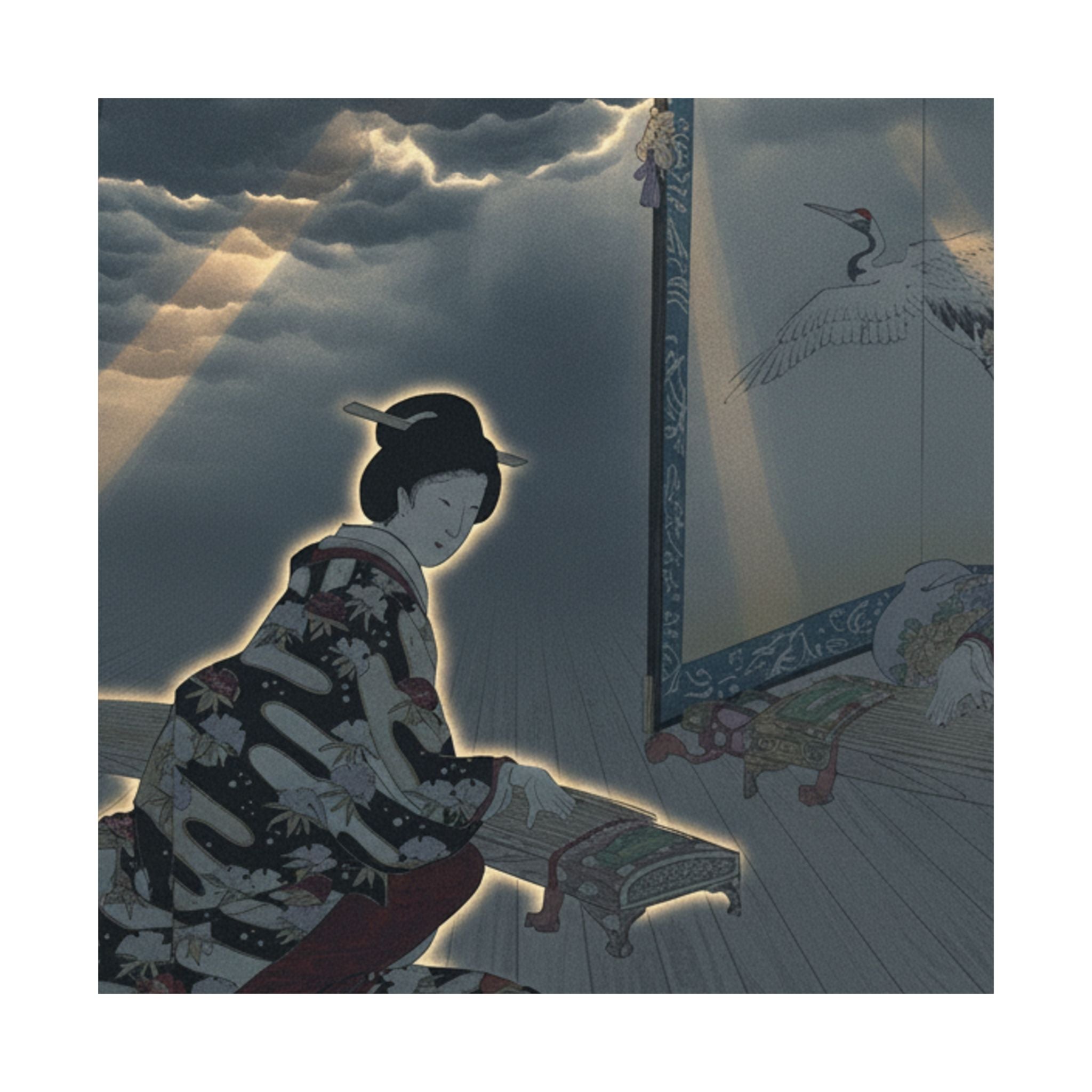 Dramatic Storm — Chiyoda Castle (Album Of Women) — Matte Poster