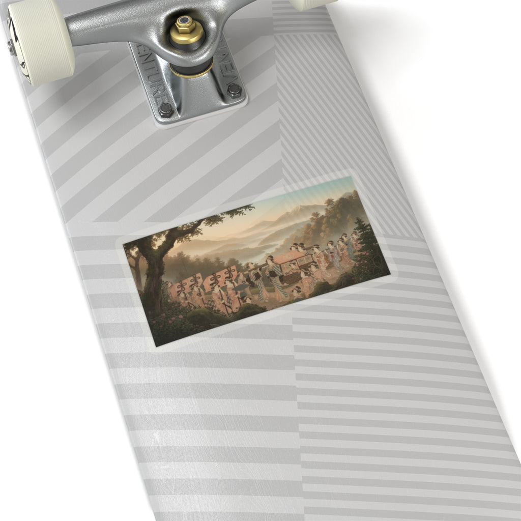 Scenic Nature — Promenade Of Famous Beauty Escorted By Many Female Attendants — Kiss-Cut Sticker