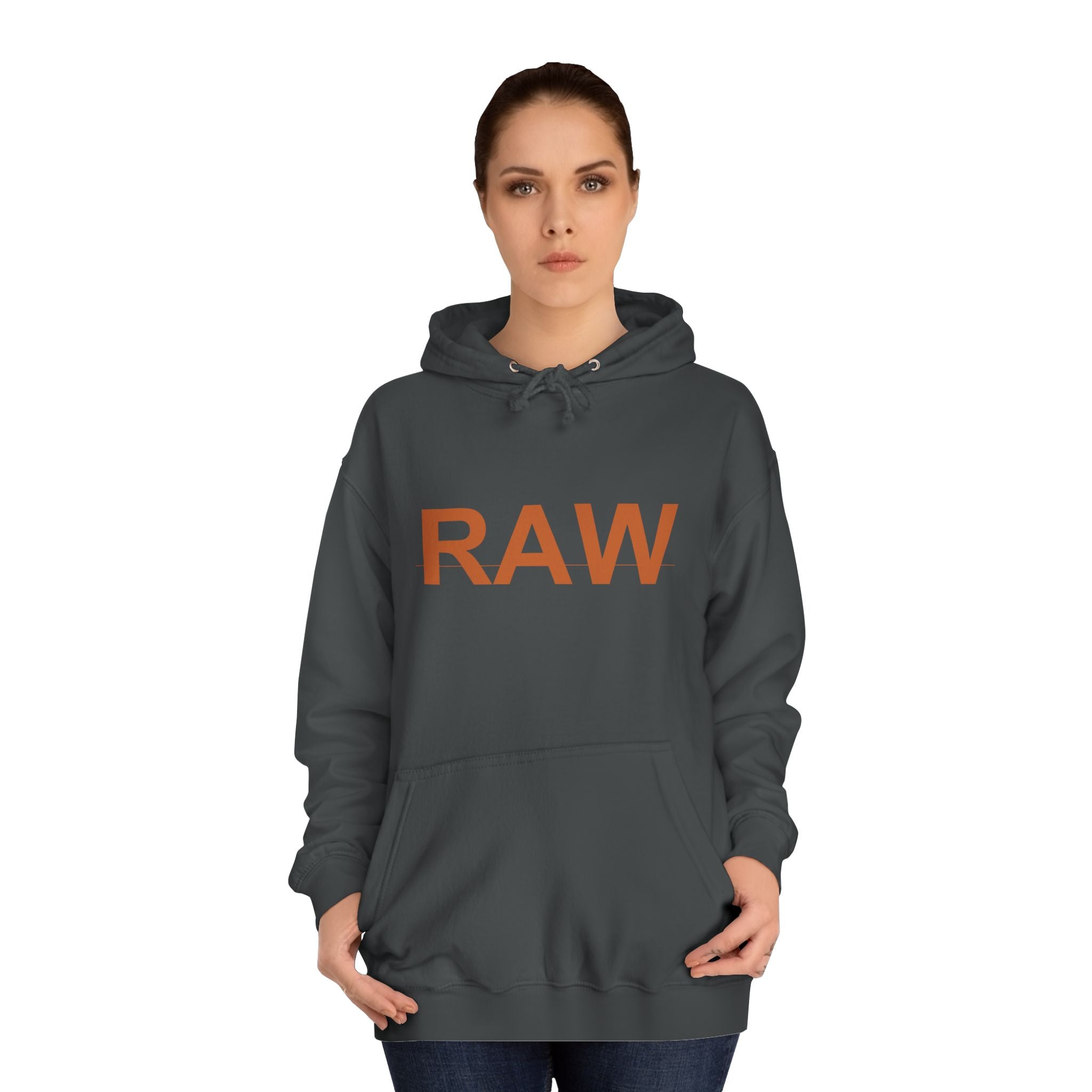 RAW Rust Block Letter Statement Pullover Hoodie