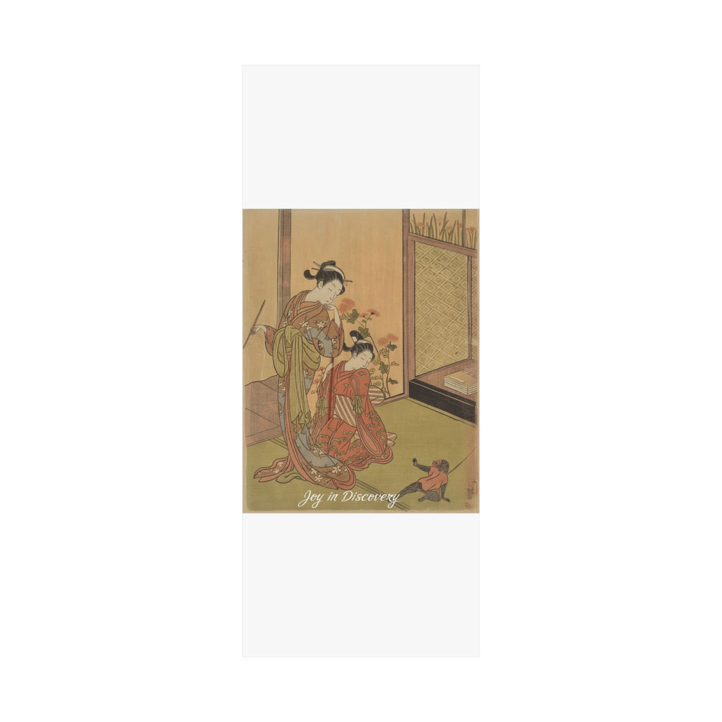 Affirmation — Two Girls Looking At A Monkey On A Leash — Matte Poster