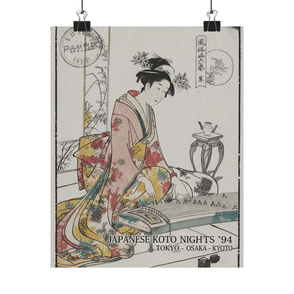 Vintage Bootleg — Young Lady Playing A Musical Instrument — Matte Poster
