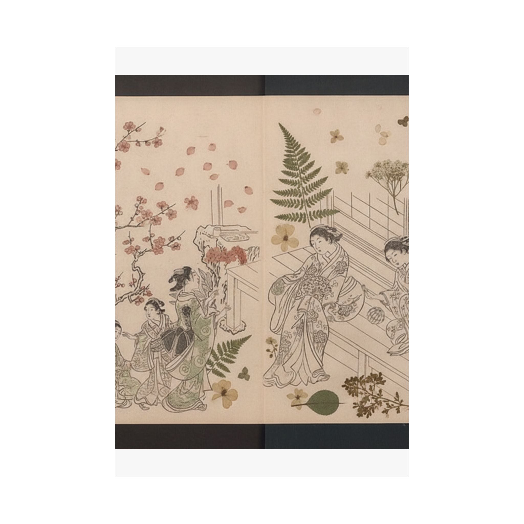 Botanical — True Reflections On The Life And Manners Of A Woman (Ehon Masukagami) 絵本十寸鏡 — Matte Poster