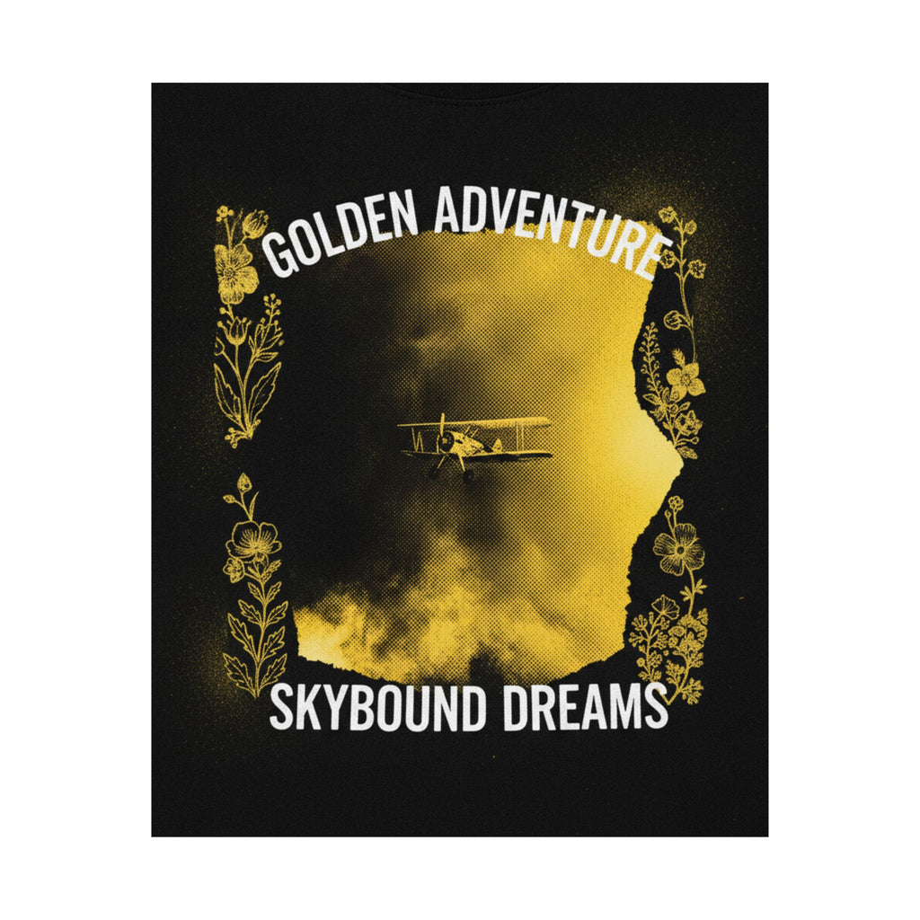Golden Adventure Skybound Dreams Biplane Art Poster