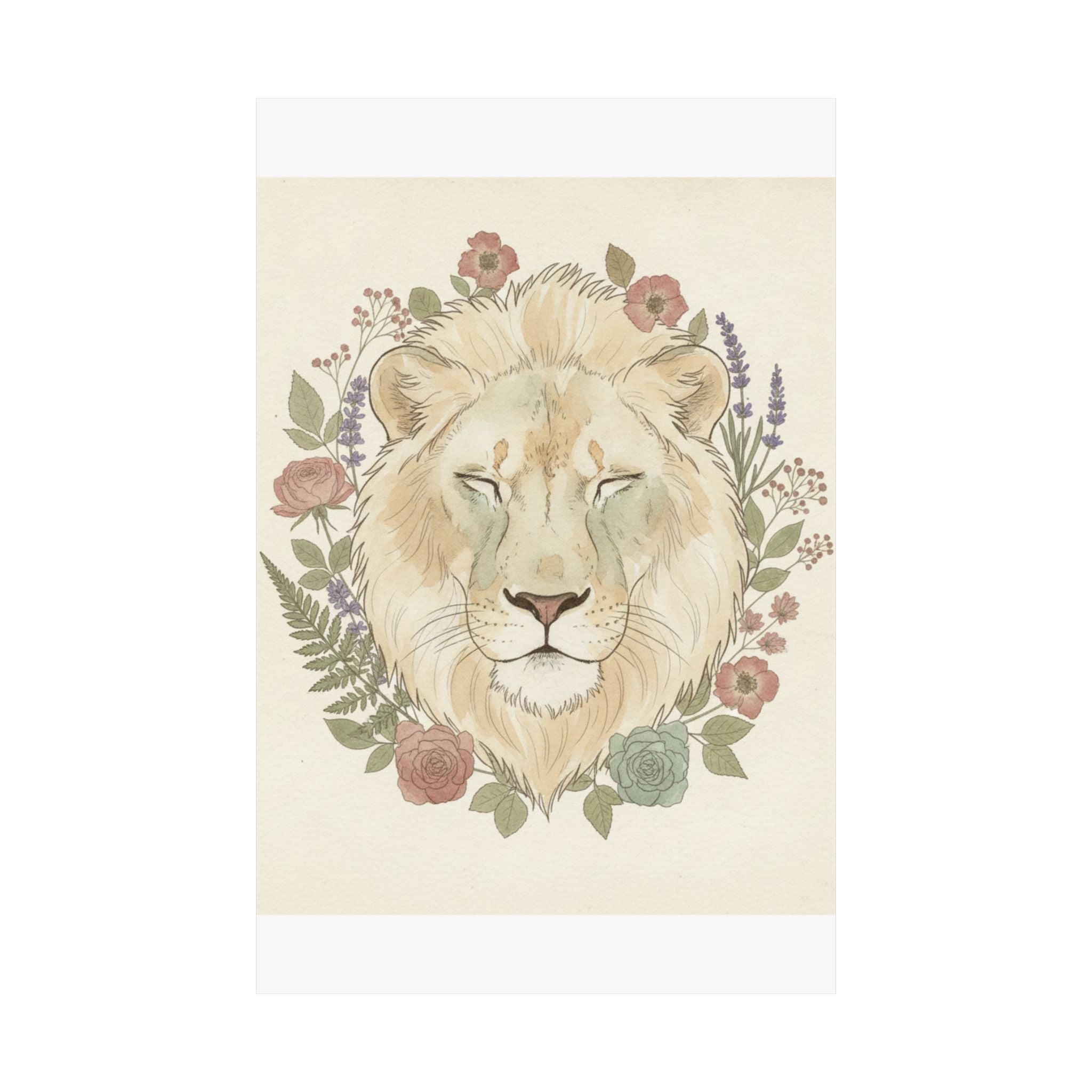 Botanical — Lion — Matte Poster