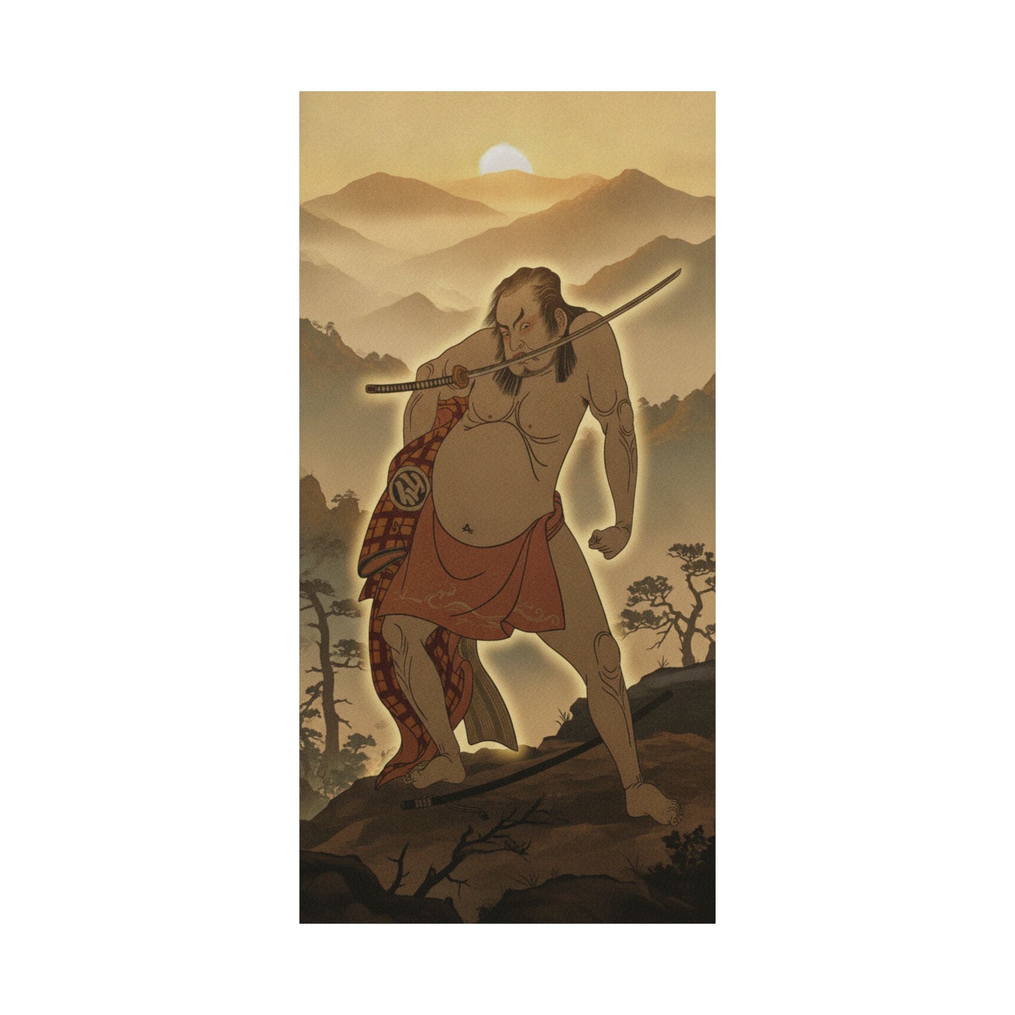 Scenic Nature — The Second Nakamura Sukegoro As A Man Entirely Nude Save For Loin Cloth — Matte Poster