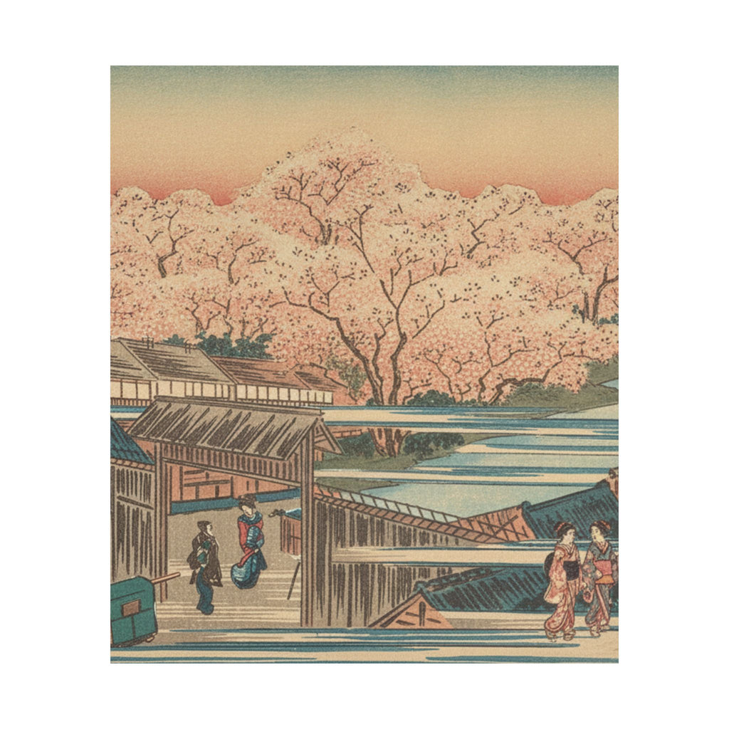 Scenic Nature — Morning Cherries At Yoshiwara — Matte Poster