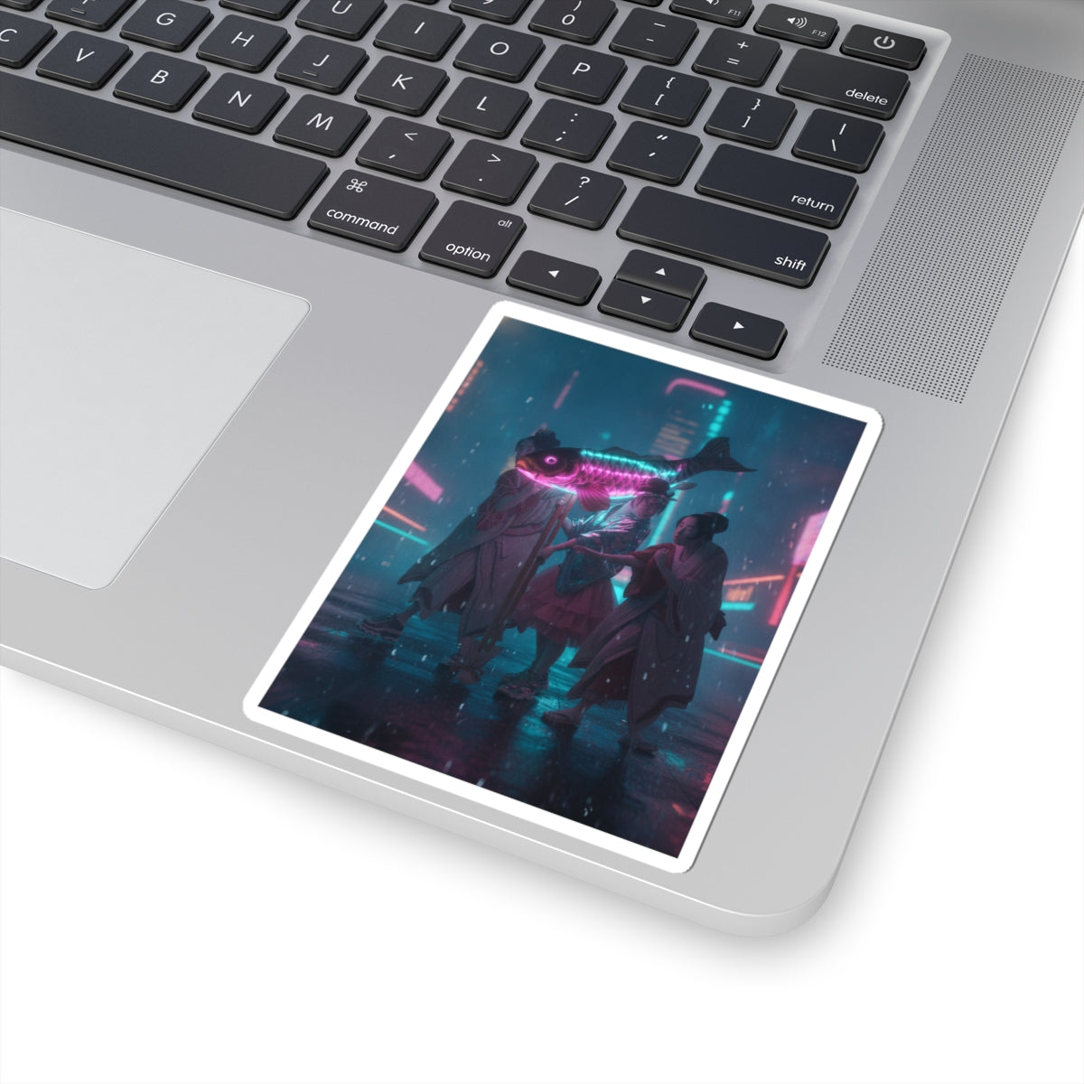 Neon Noir — Lantern Float — Kiss-Cut Sticker