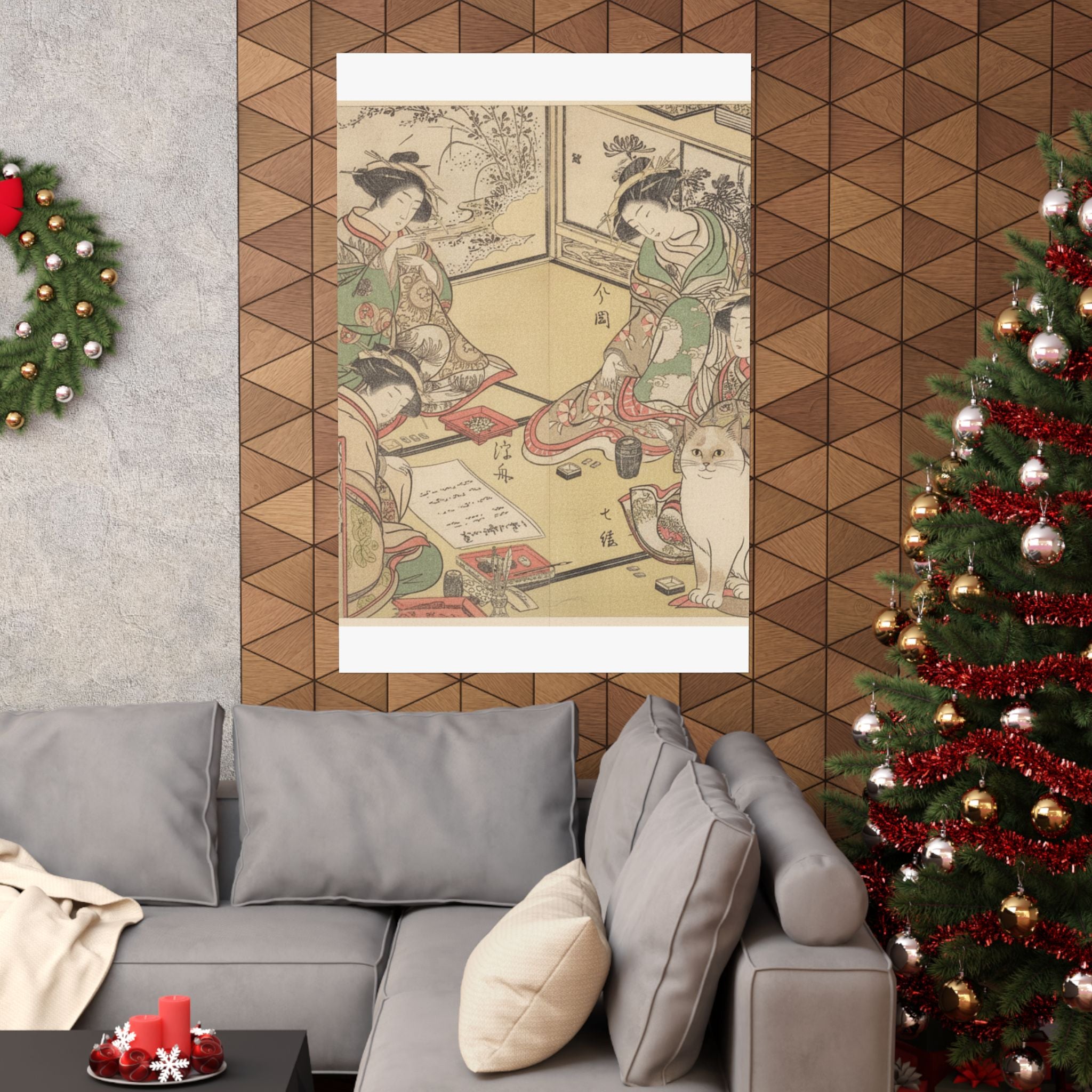 Botanical — Four Oiran Of The House Called Kadokana-Ya Playing The Game Of Ko-Awase (Incense — Matte Poster