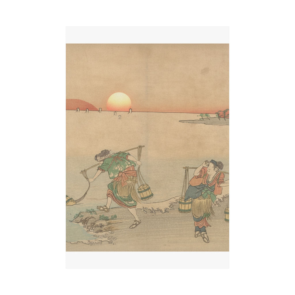 Scenic Nature — Three Water Carriers At The Shore — Matte Poster