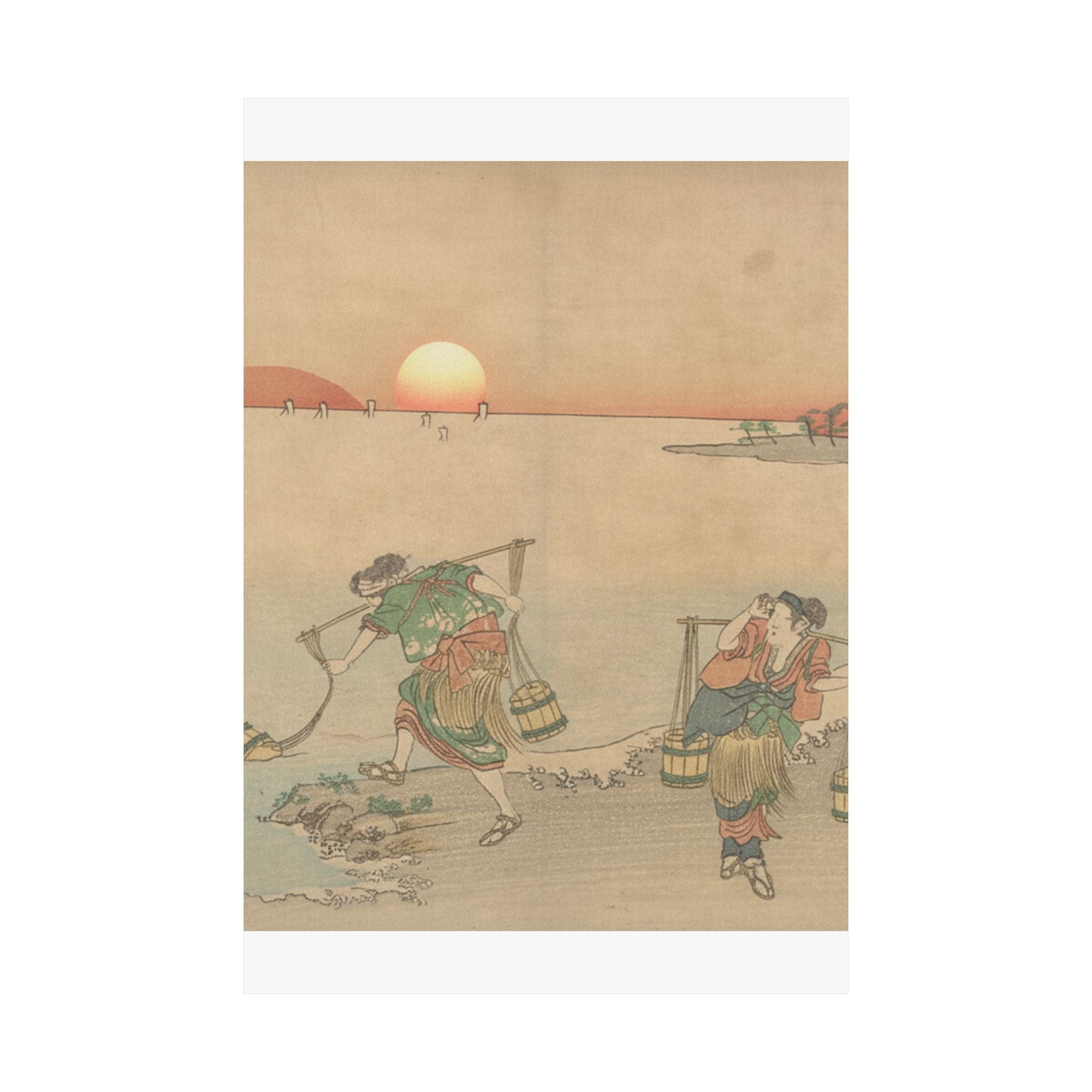 Scenic Nature — Three Water Carriers At The Shore — Matte Poster
