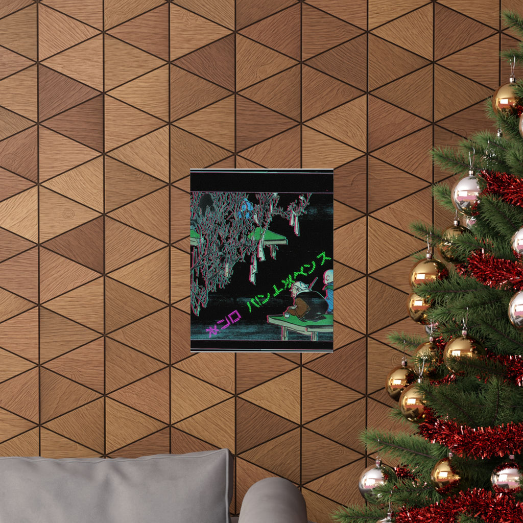 Glitch Culture — Two Pilgrims Gazing At A Tree Festooned With Prayers — Matte Poster