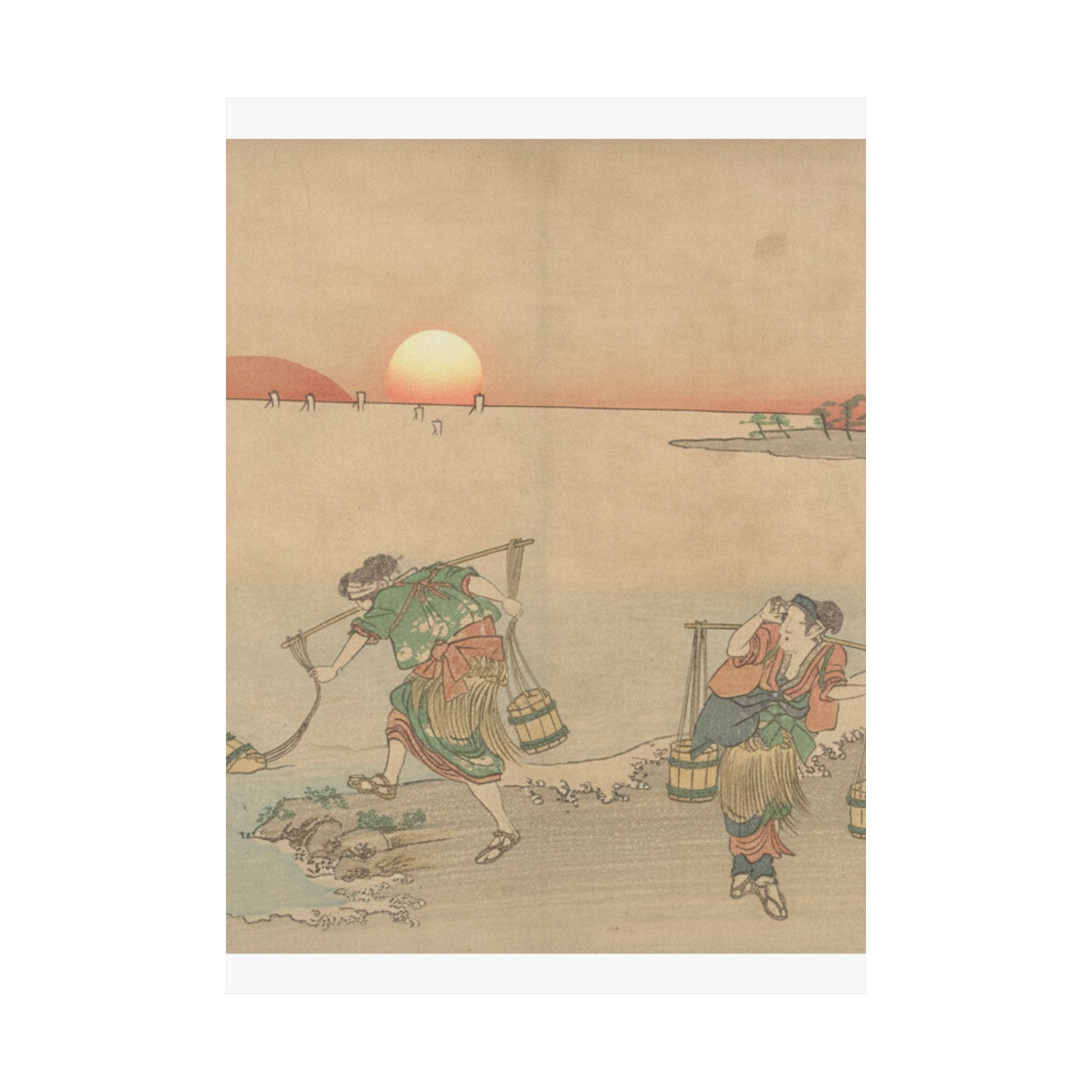 Scenic Nature — Three Water Carriers At The Shore — Matte Poster