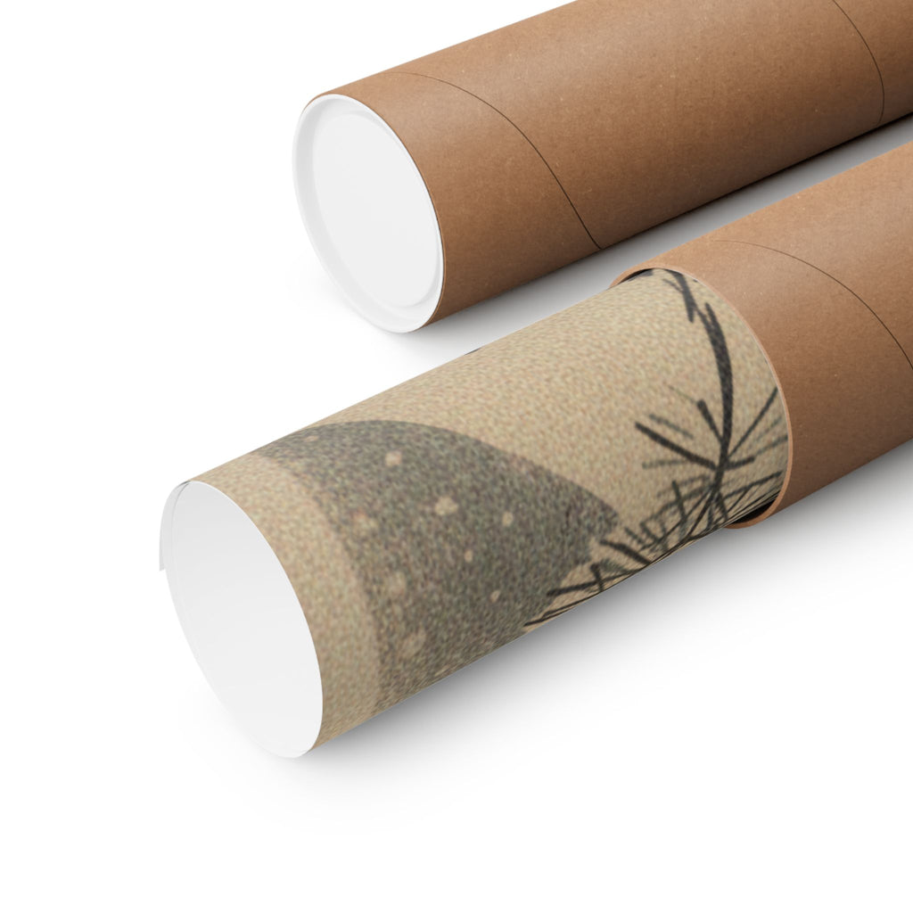 Japanese Street — Golden Pheasant And Pine Shoots In Snow — Matte Poster