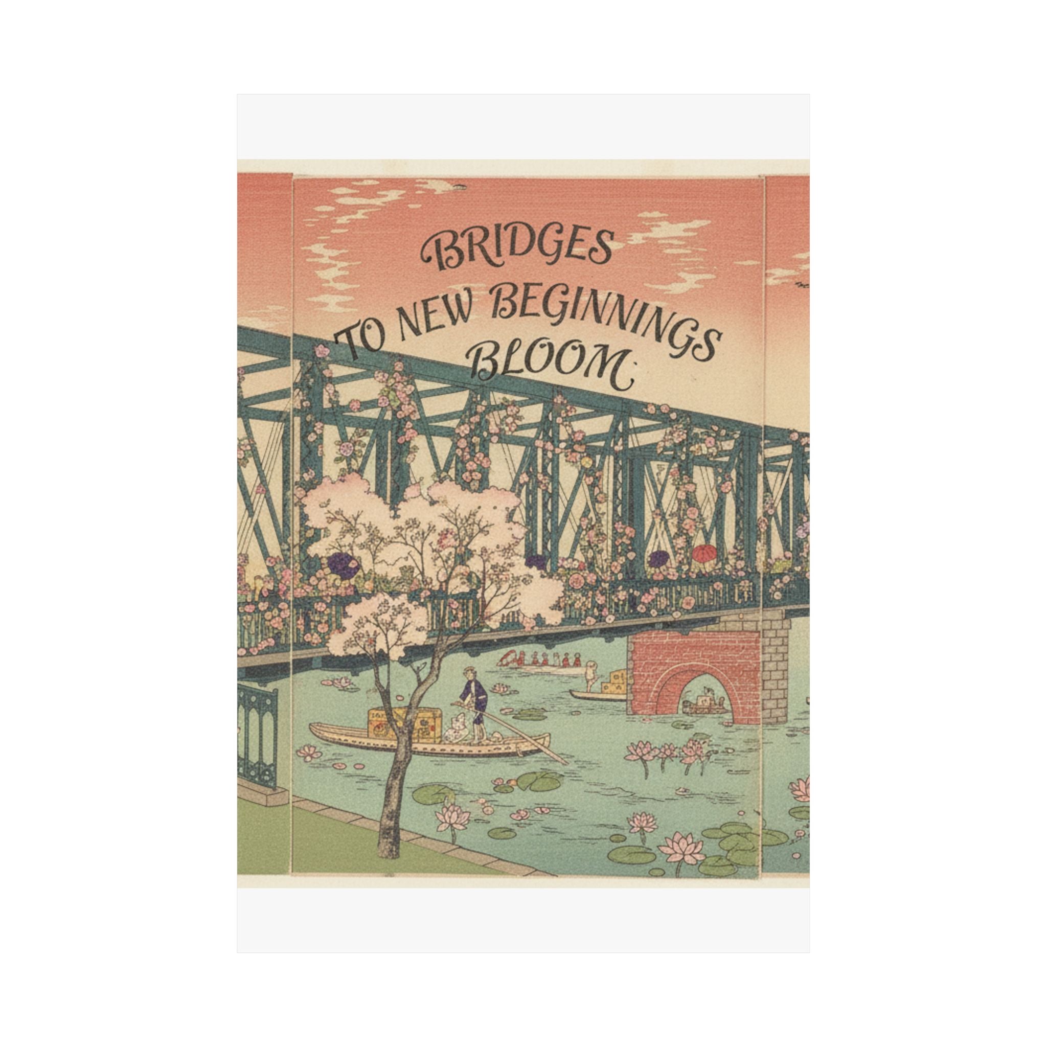 Affirmation — Illustration Of The Opening Of Azuma Bridge In Tokyo (Tokyo Meisho No Uchi Azuma — Matte Poster
