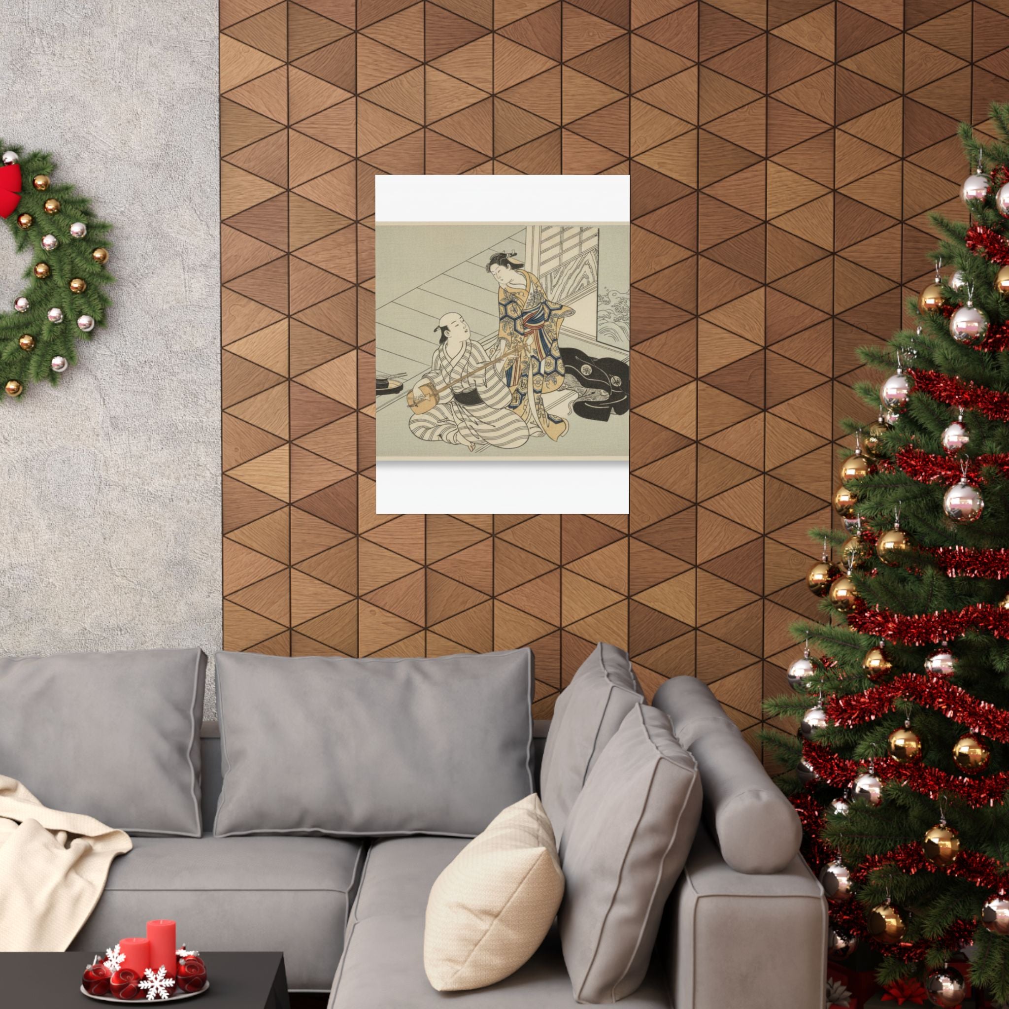 Ecommerce Main — Lady Interrupting Her Lover, Who Is Playing The Shamisen — Matte Poster
