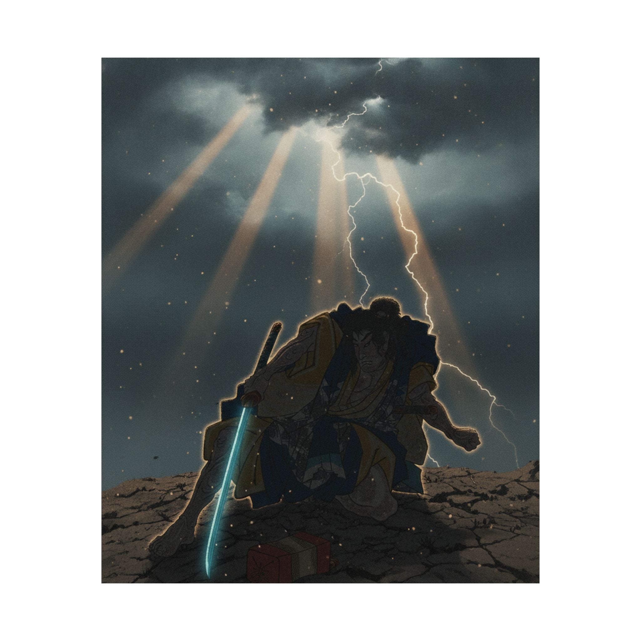 Dramatic Storm — “‘A Molted Cicada Shell’ (Utsusemi): Soga Gorō Tokimune,” From The Series Scenes — Matte Poster