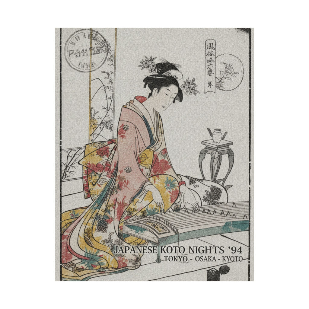 Vintage Bootleg — Young Lady Playing A Musical Instrument — Matte Poster