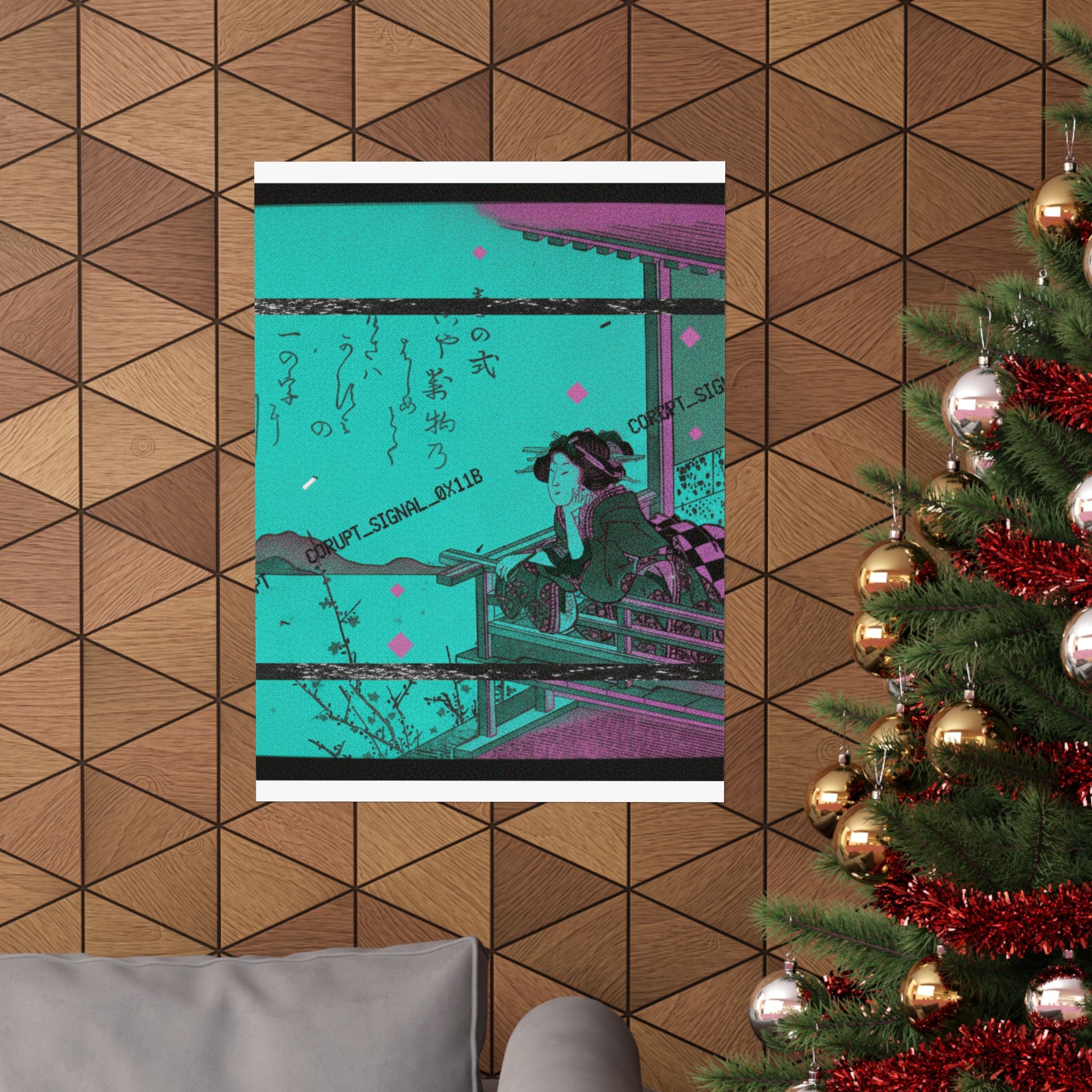 Glitch Culture — Courtesan Leaning On The Railing Of A Veranda — Matte Poster