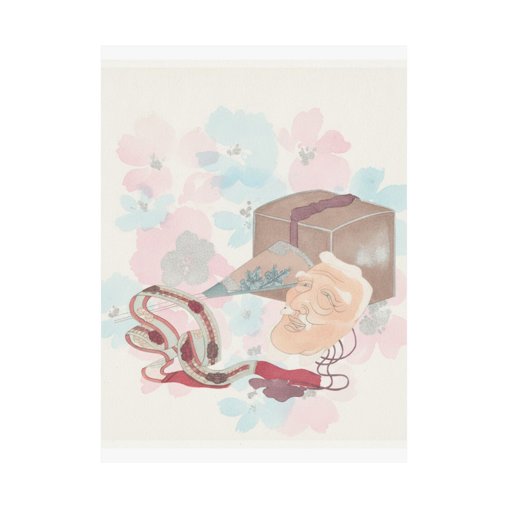 Watercolor — Mask And Other Objects For The Noh Dance — Matte Poster