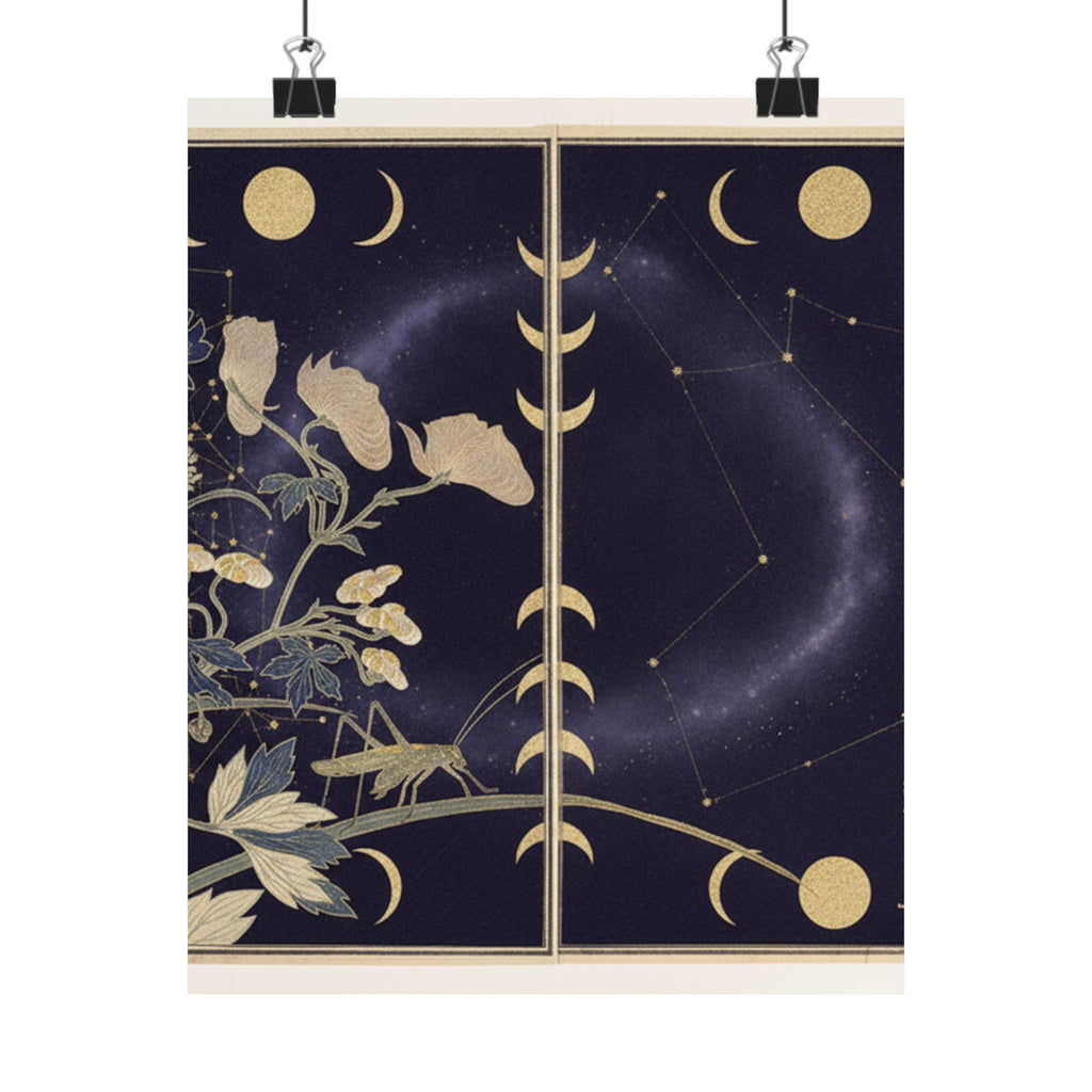 Celestial — Katydid (Umaoi-Mushi); Centipede, (Mukade), From The Picture Book Of Crawling Cr — Matte Poster