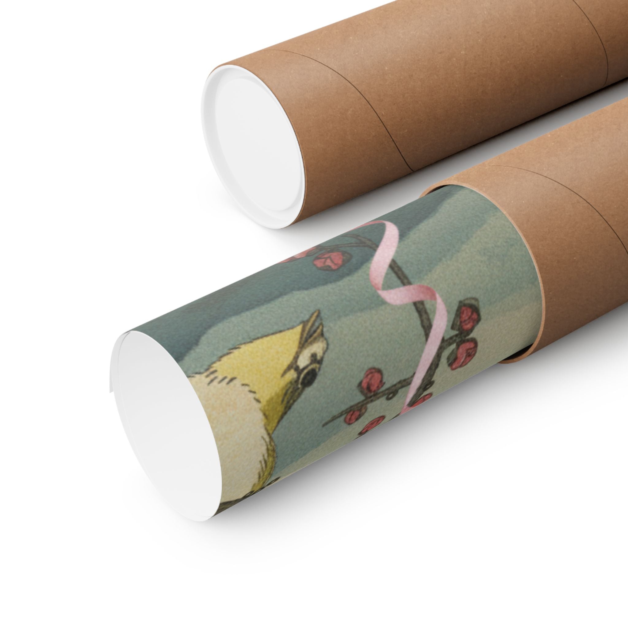 Scenic Nature — Bush Warbler On A Plum Branch (Ume Ni Uguisu) — Matte Poster