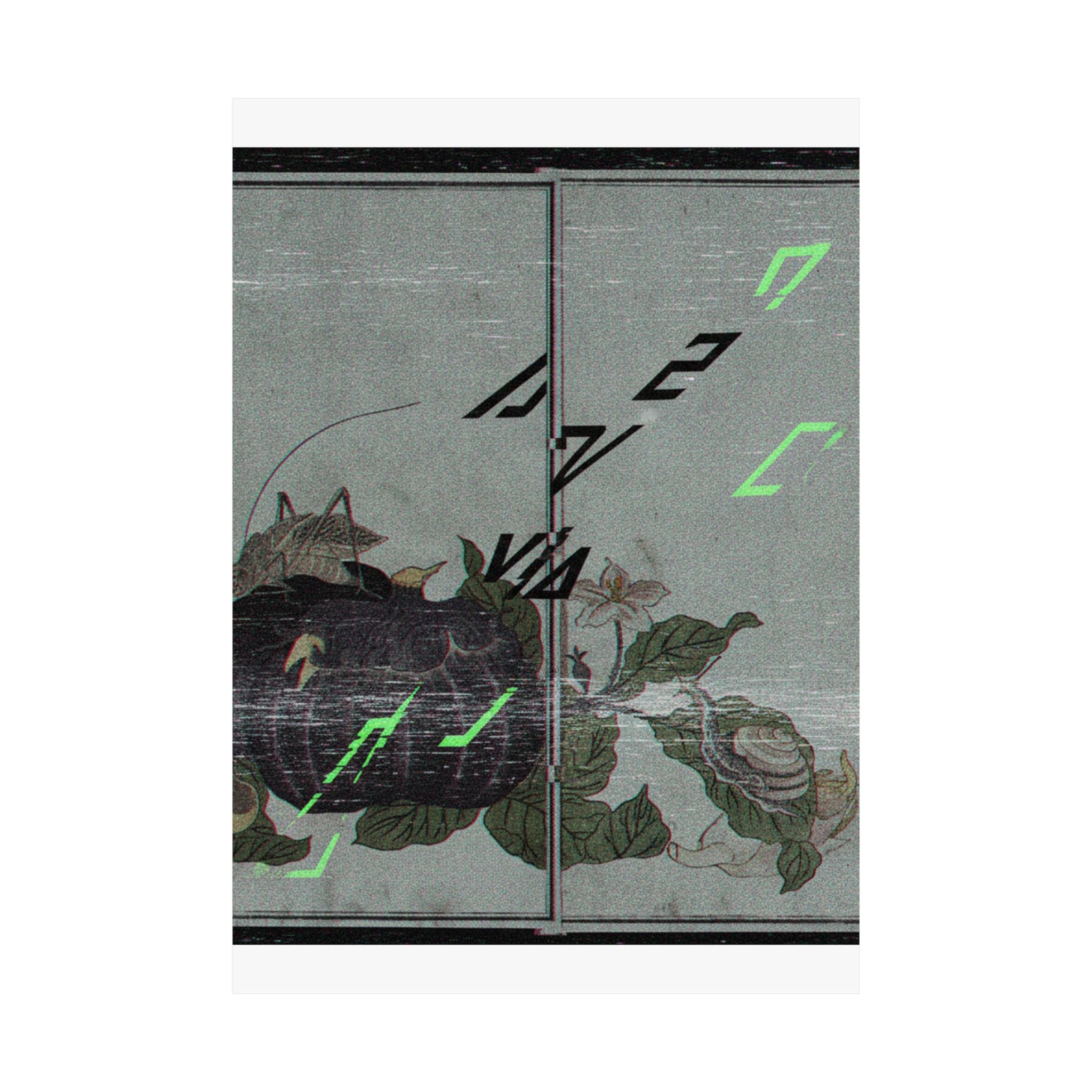 Glitch Culture — Land Snail (Katatsumuri); Giant Katydid (Kutsuwamushi), From The Picture Book Of — Matte Poster