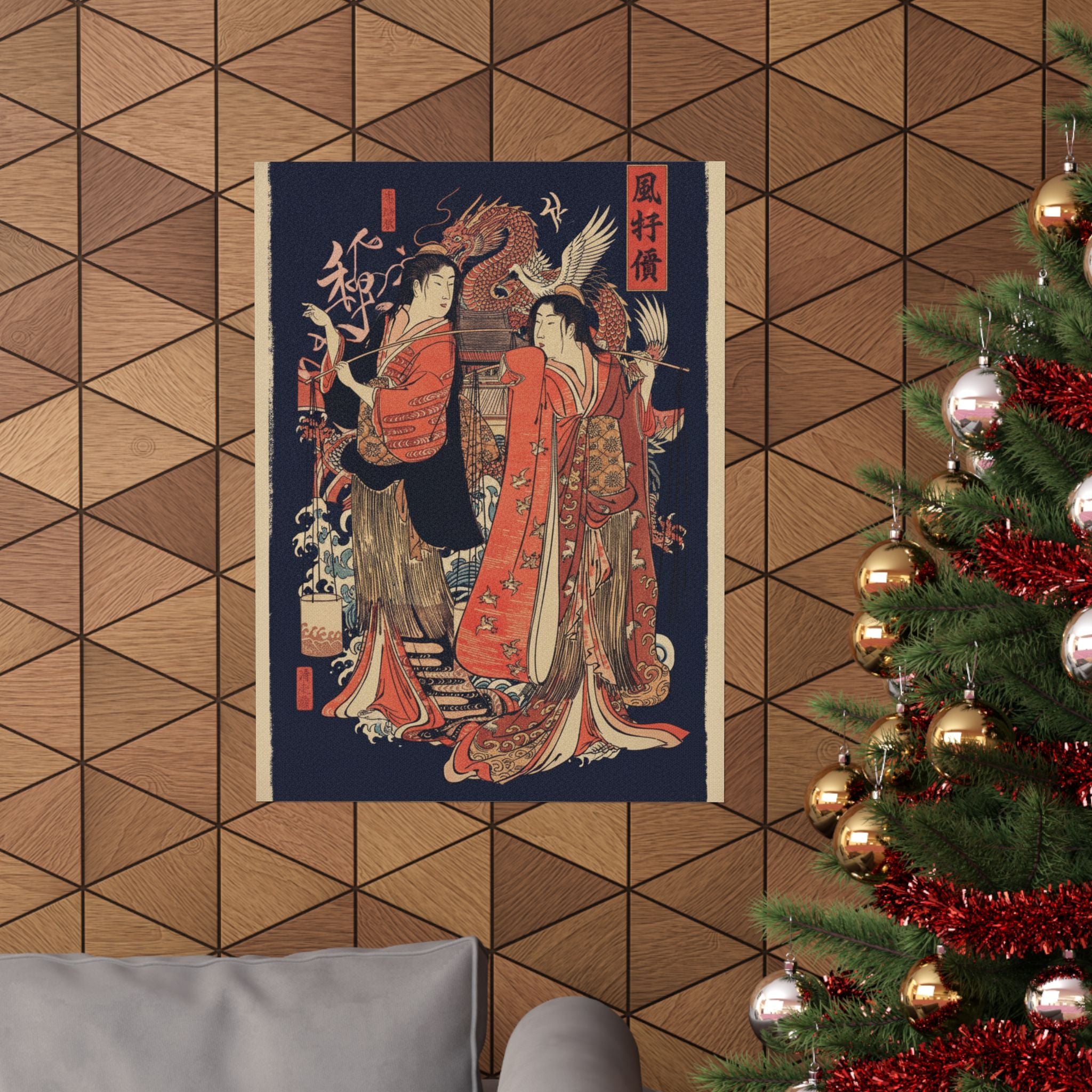 Japanese Street — The Dance Of The Beach Maidens From The Series Brocade Of The East — Matte Poster
