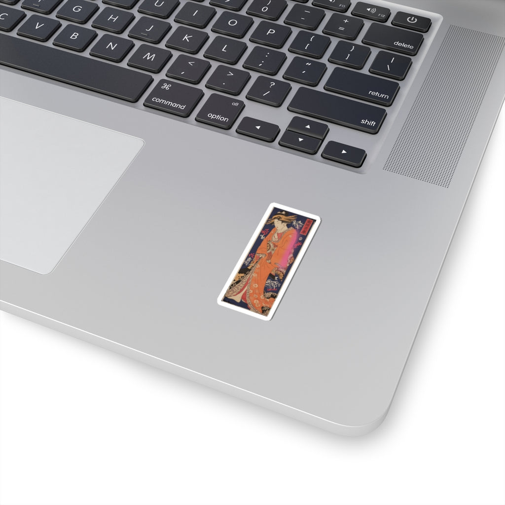 Japanese Street — Geisha, Probably A Singing Girl — Kiss-Cut Sticker