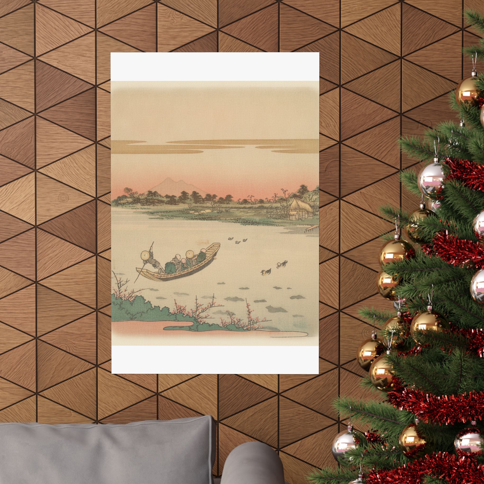 Southern Sunset — Boat Ferrying Across River — Matte Poster