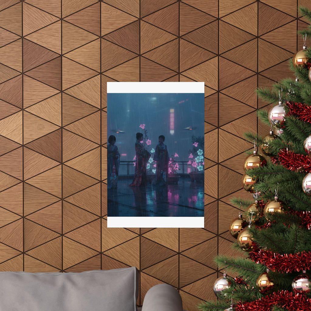 Neon Noir — Bellflowers (Asagao), From The Series Genji In Fashionable Modern Guise (Fūryū Y — Matte Poster