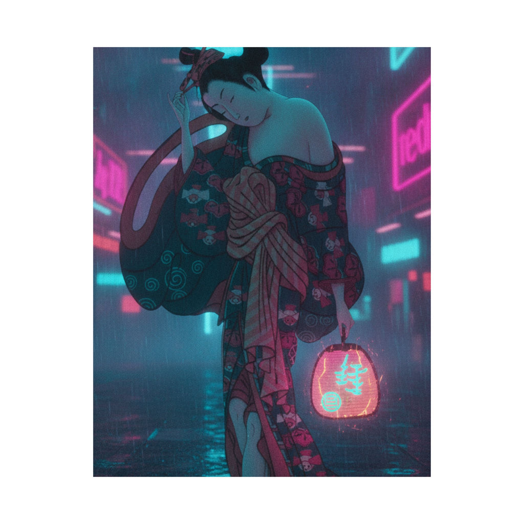 Neon Noir — Summer Willow In The Breeze — Matte Poster