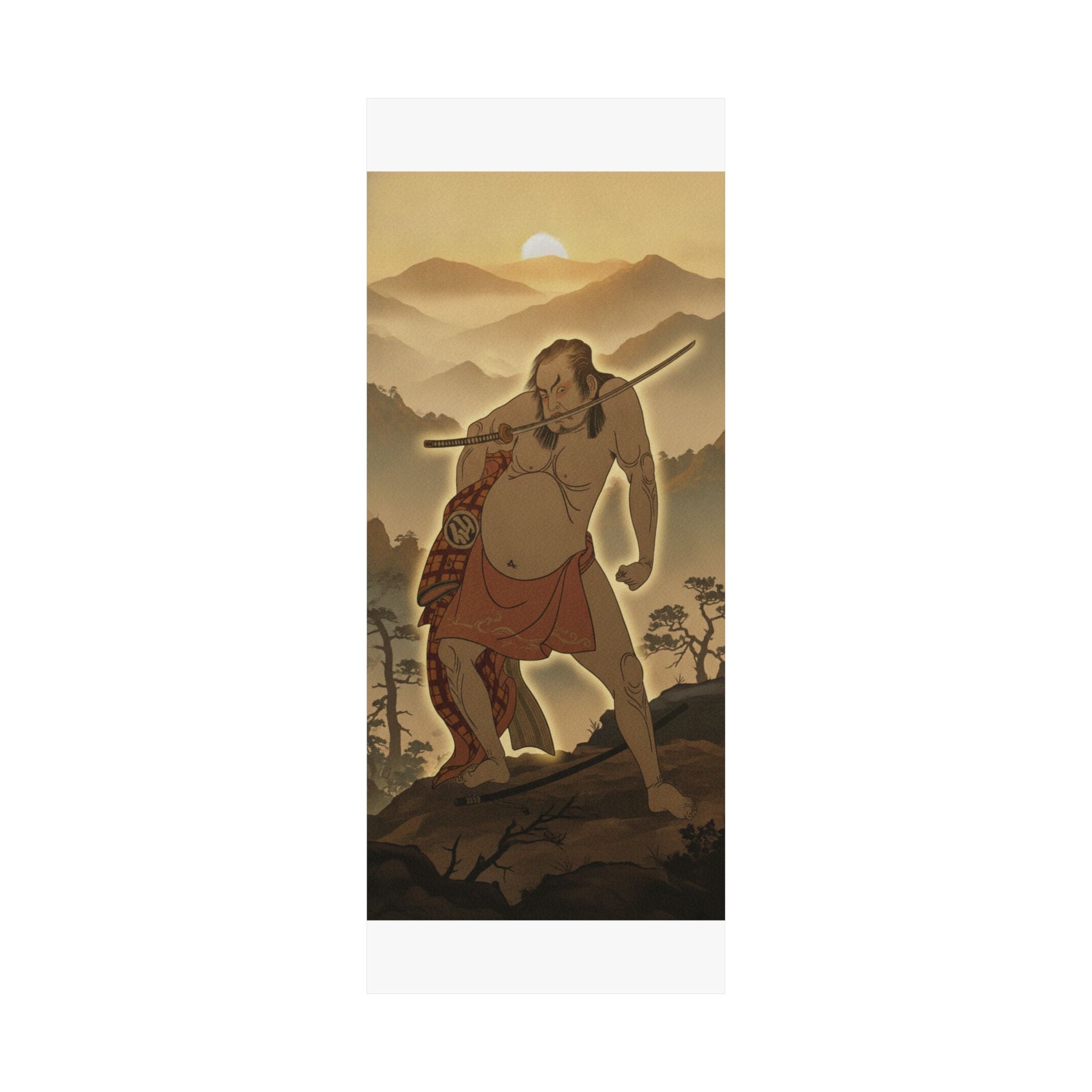 Scenic Nature — The Second Nakamura Sukegoro As A Man Entirely Nude Save For Loin Cloth — Matte Poster