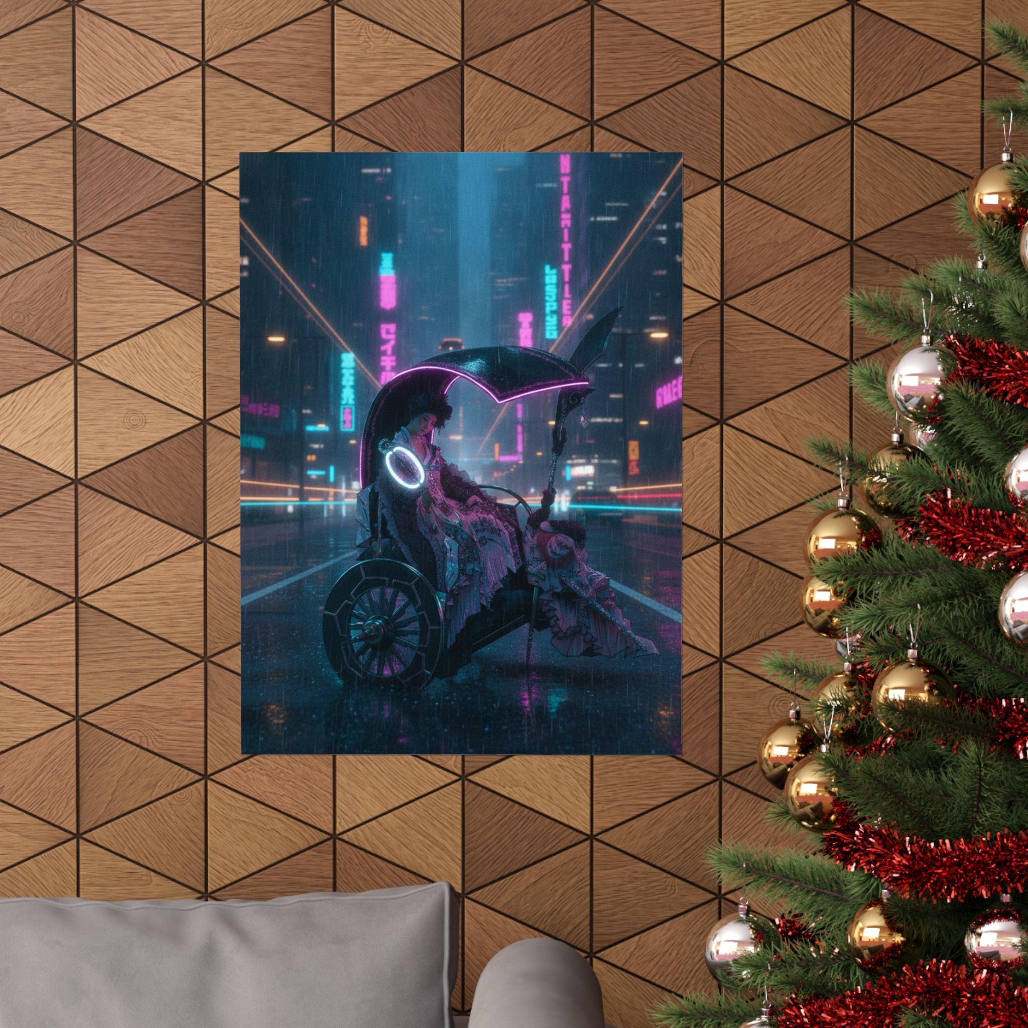 Neon Noir — Lady In A Chariot — Matte Poster