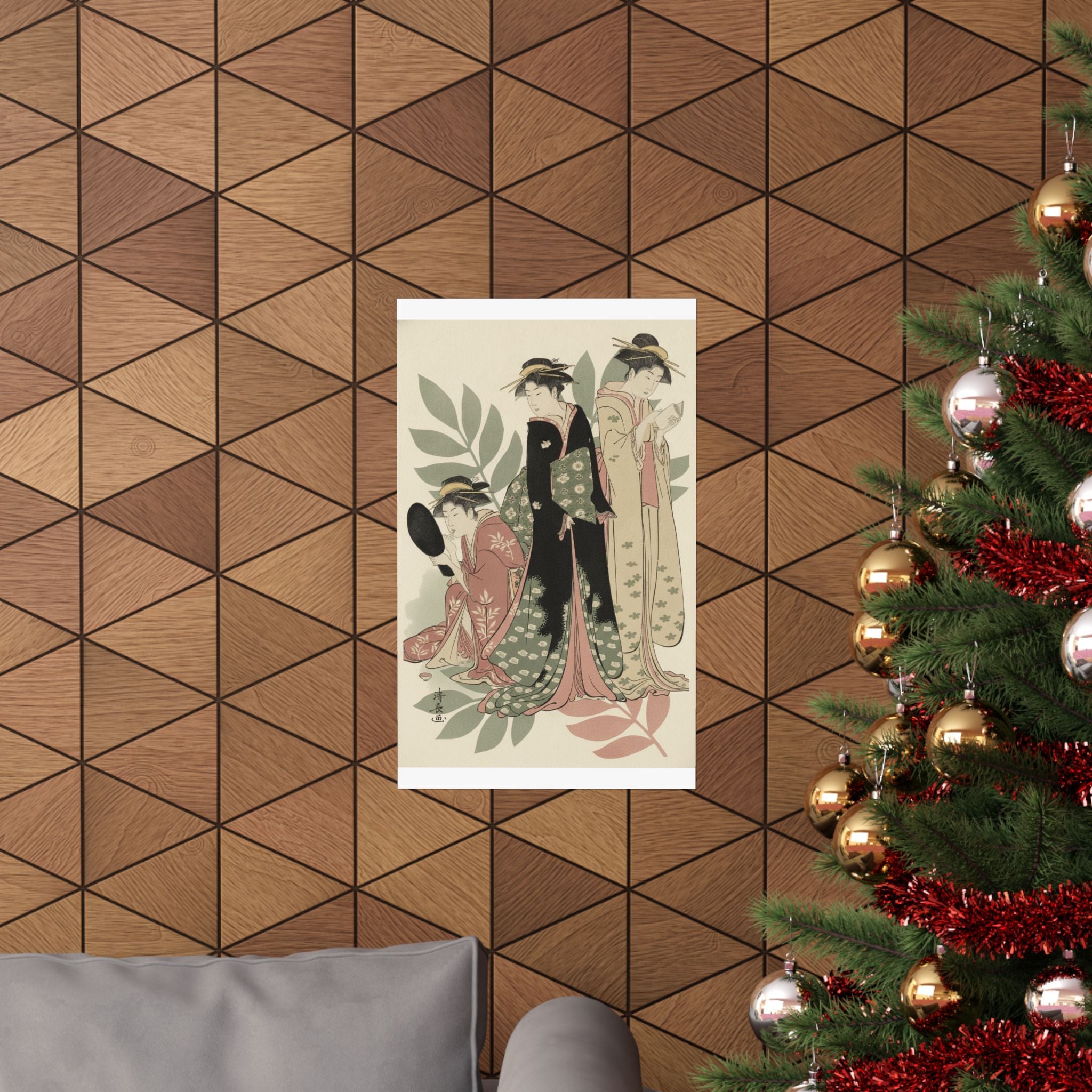 Botanical — Three Geishas Of Tachibana Street In Their Room — Matte Poster