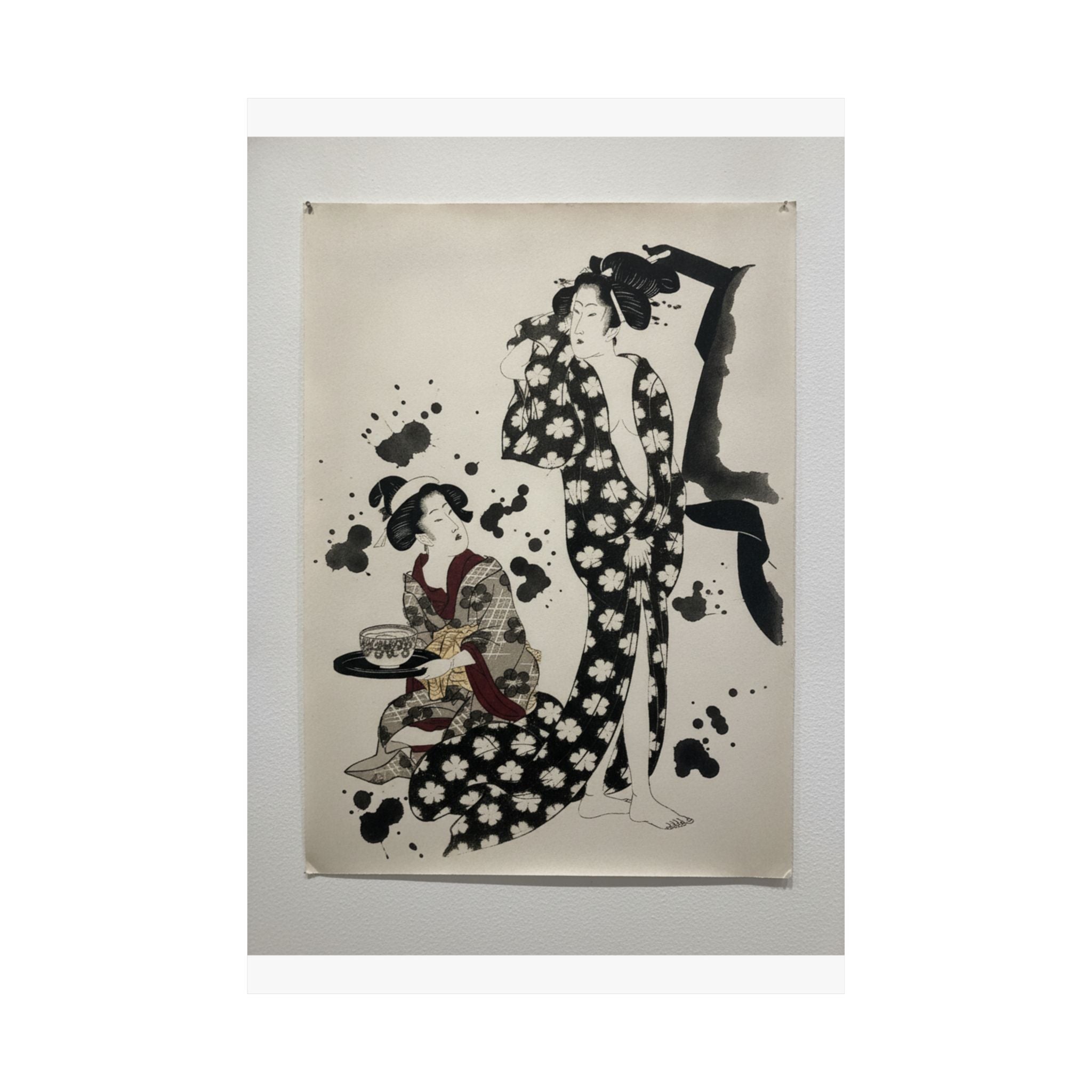 Watercolor — Young Woman Making Her Toilet — Matte Poster