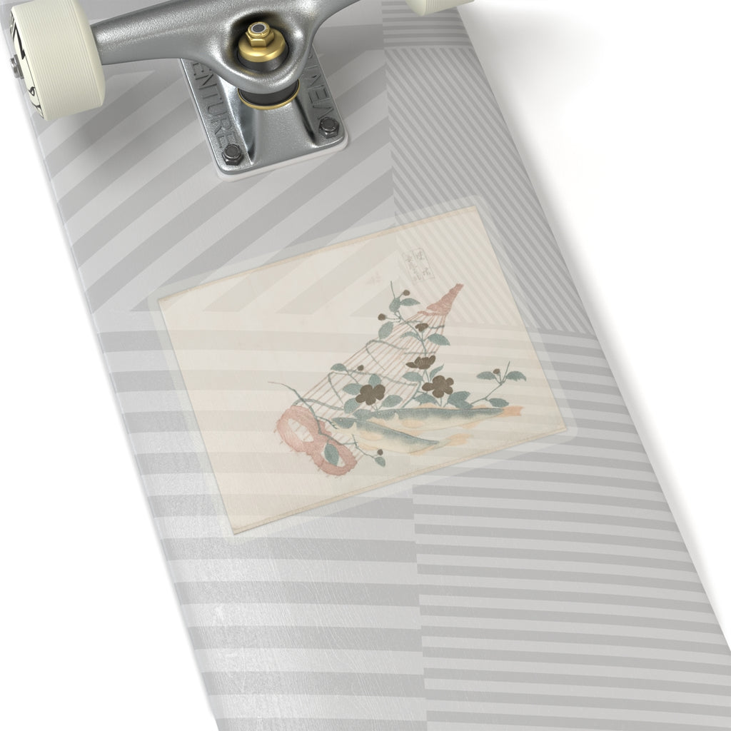 Botanical — Sweet Fishes Of The Nagara River, With Baskets And Flowers — Kiss-Cut Sticker