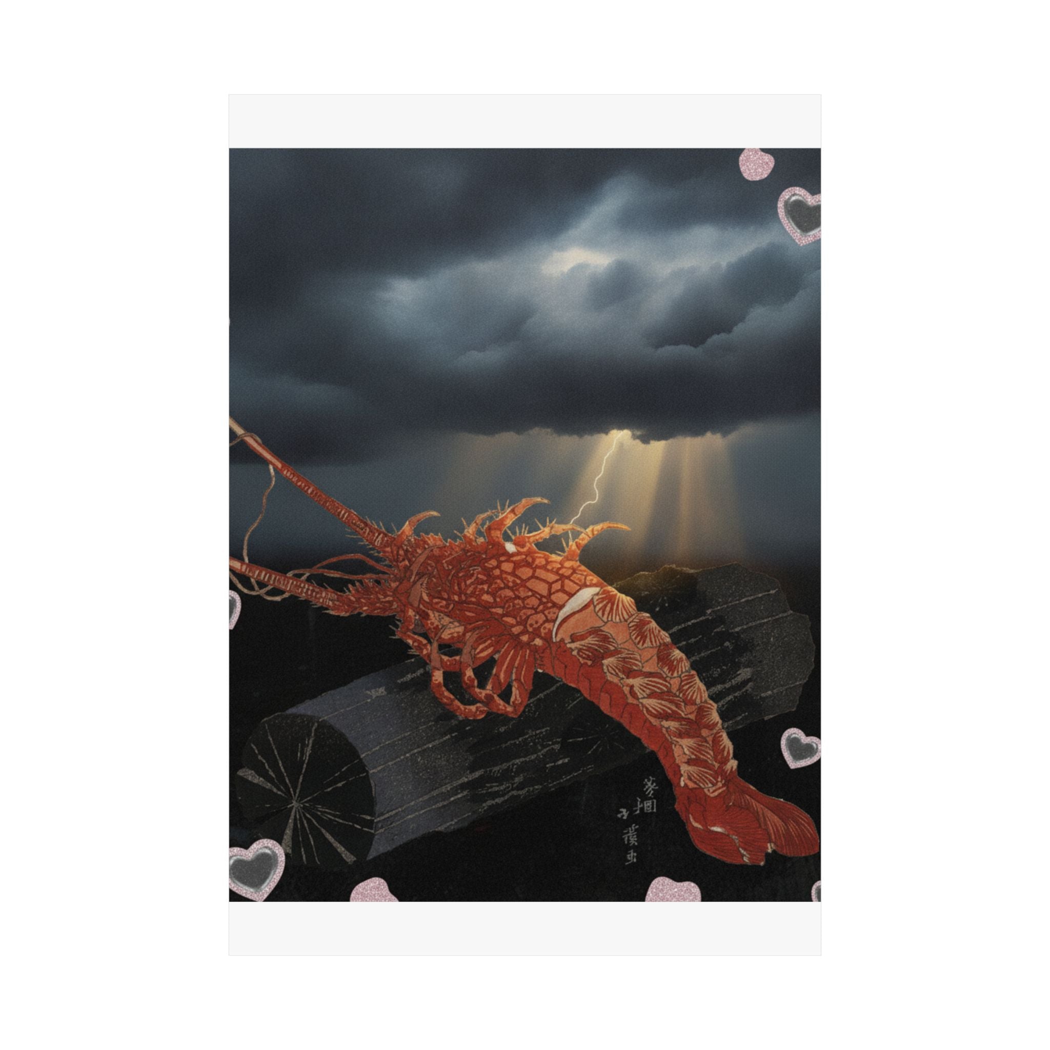 Dramatic Storm — Lobster On A Piece Of Charcoal — Matte Poster