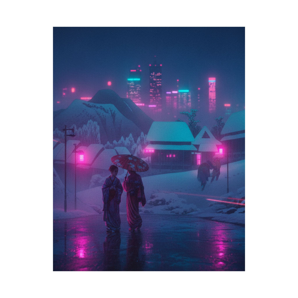 Neon Noir — Evening Snow — Matte Poster