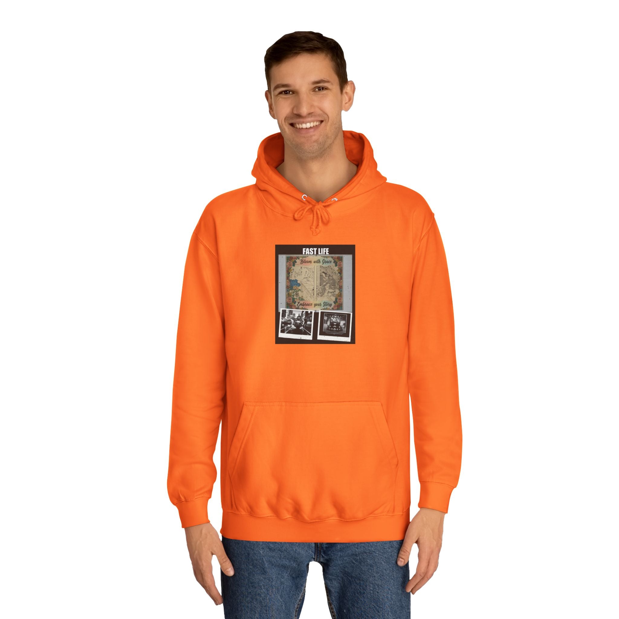 FAST LIFE Vintage Floral Collage Poster Hoodie