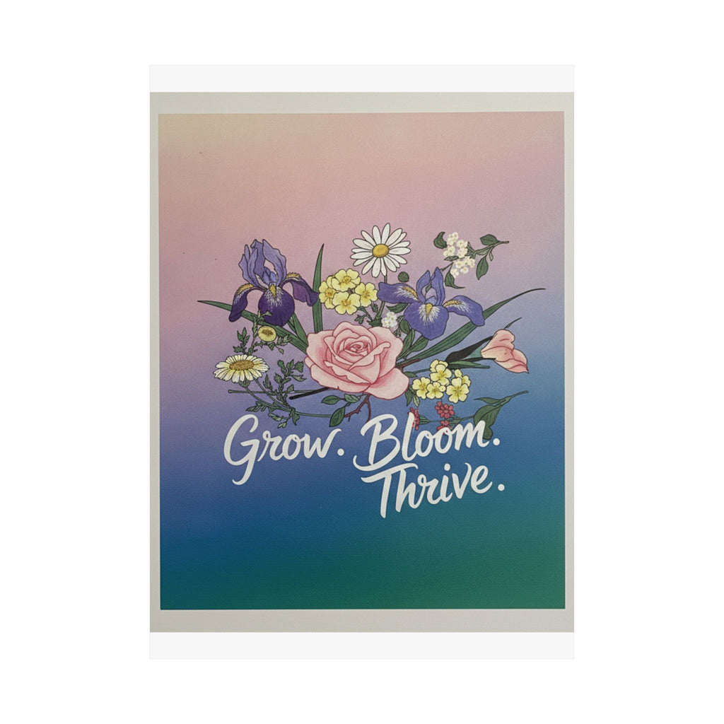 Affirmation — Rose, Iris, Primrose And Daisy — Matte Poster